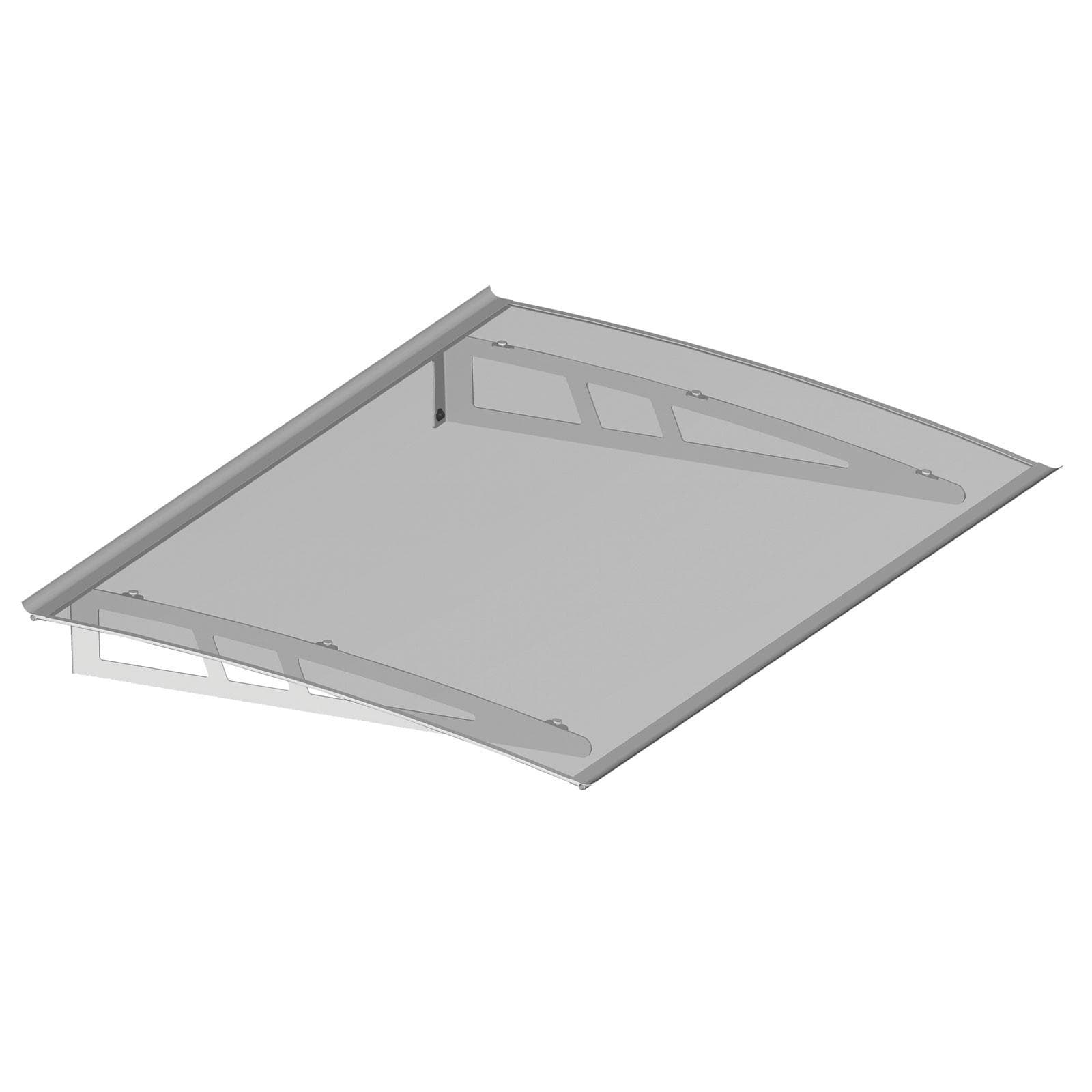Pensilina 140x90 cm struttura grigia copertura trasparente