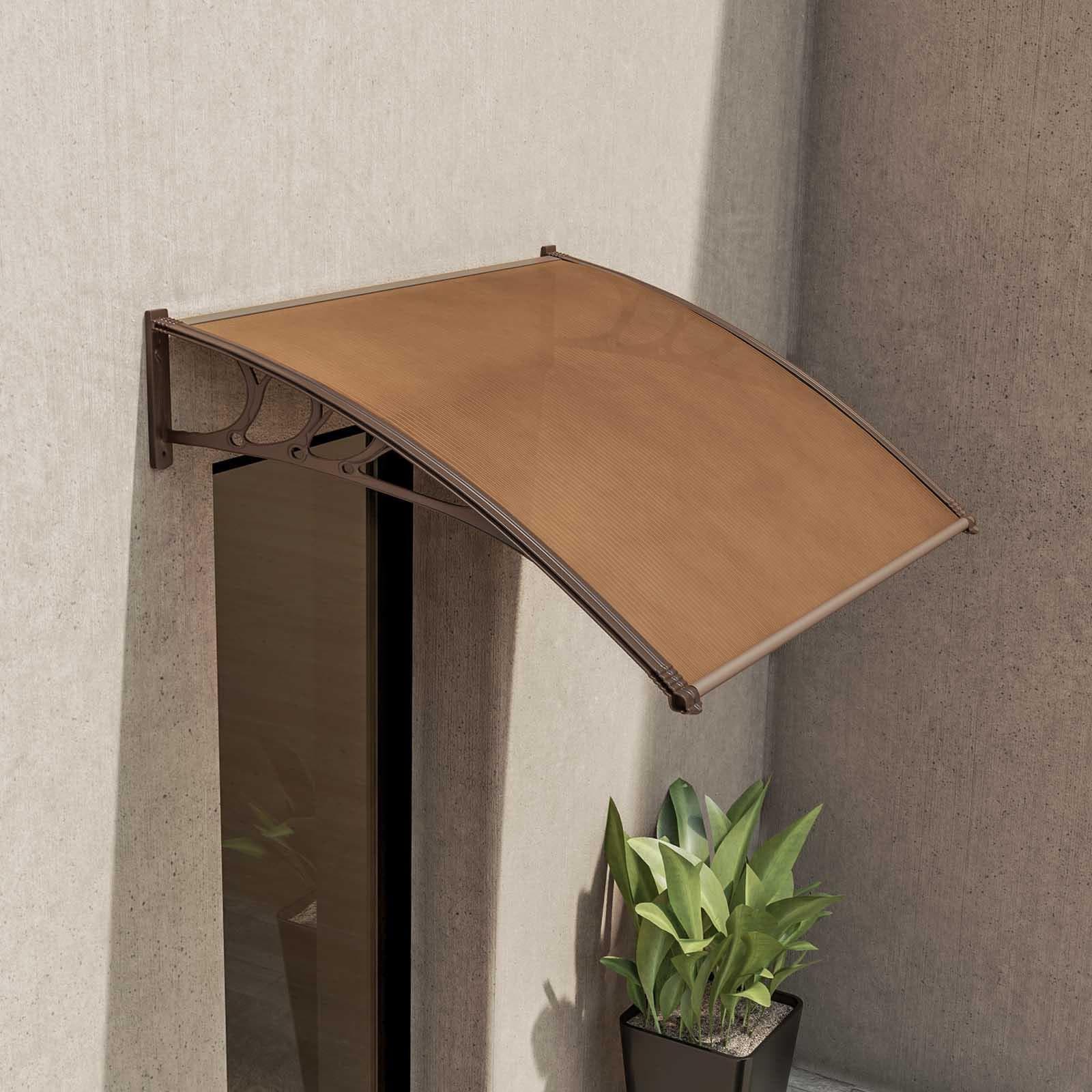 Pensilina 150x100 cm struttura marrone copertura fumè - Sirocco
