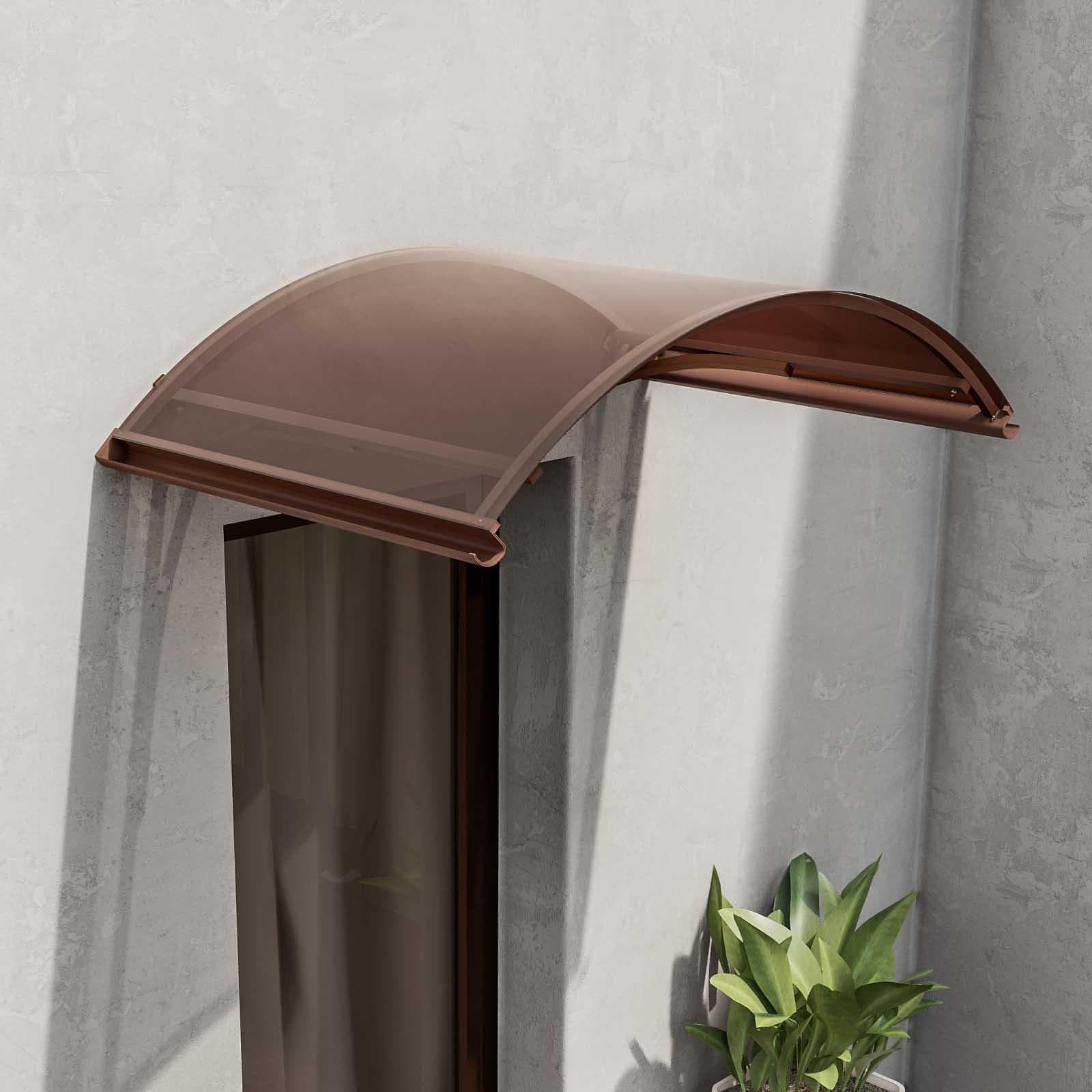 Pensilina ad arco 140x90 cm bronzo satinata con gocciolatoio - Arkie