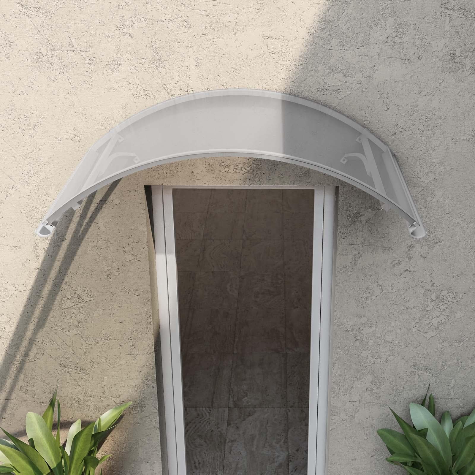 Pensilina ad arco 140x90 cm grigia satinata con gocciolatoio - Arkie