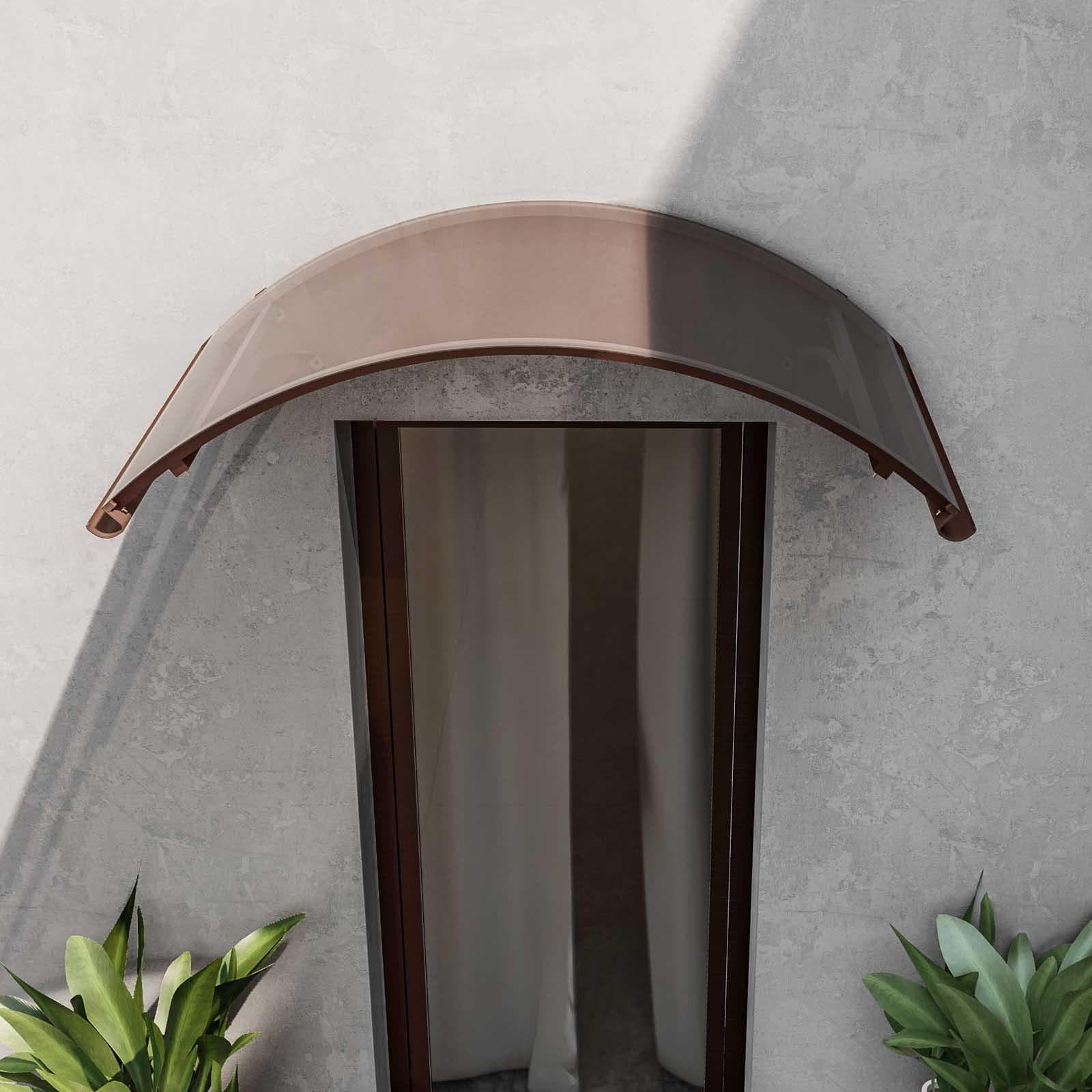 Pensilina ad arco 160x120 cm marrone satinato con gocciolatoio - Arkie
