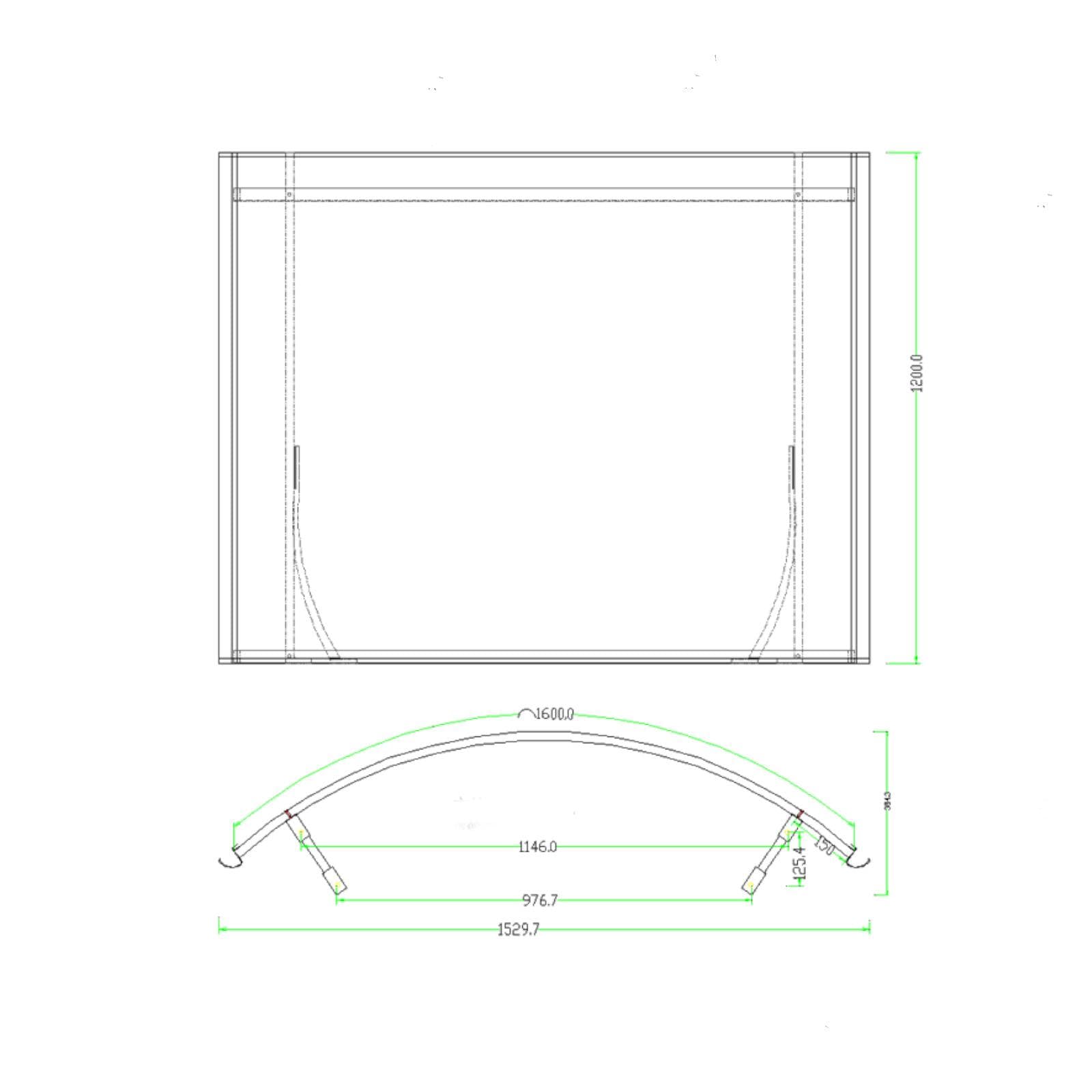 Pensilina ad arco 160x120 cm marrone satinato con gocciolatoio - Arkie