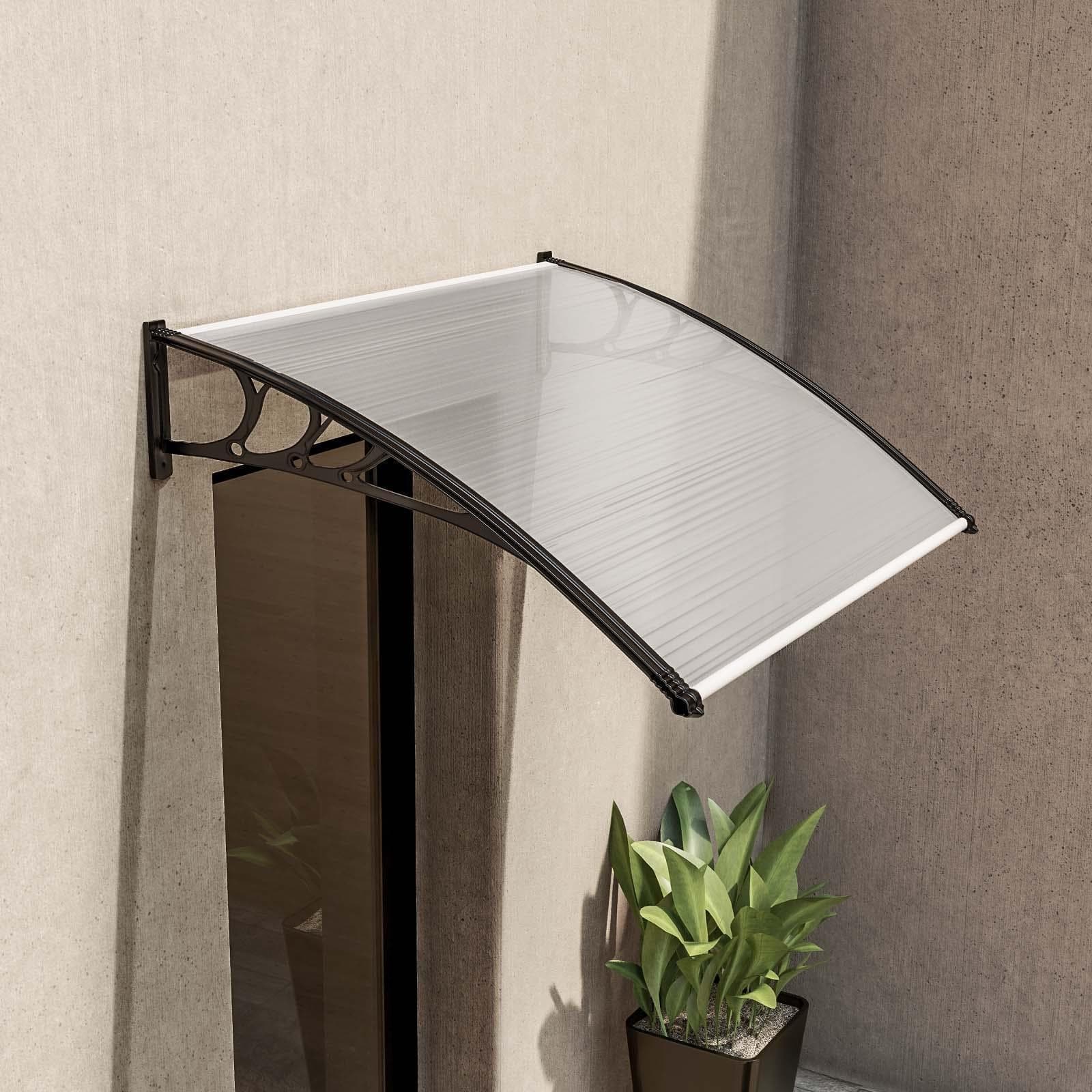 Pensilina 100x80 cm struttura nera copertura grigio satinato - Sirocco