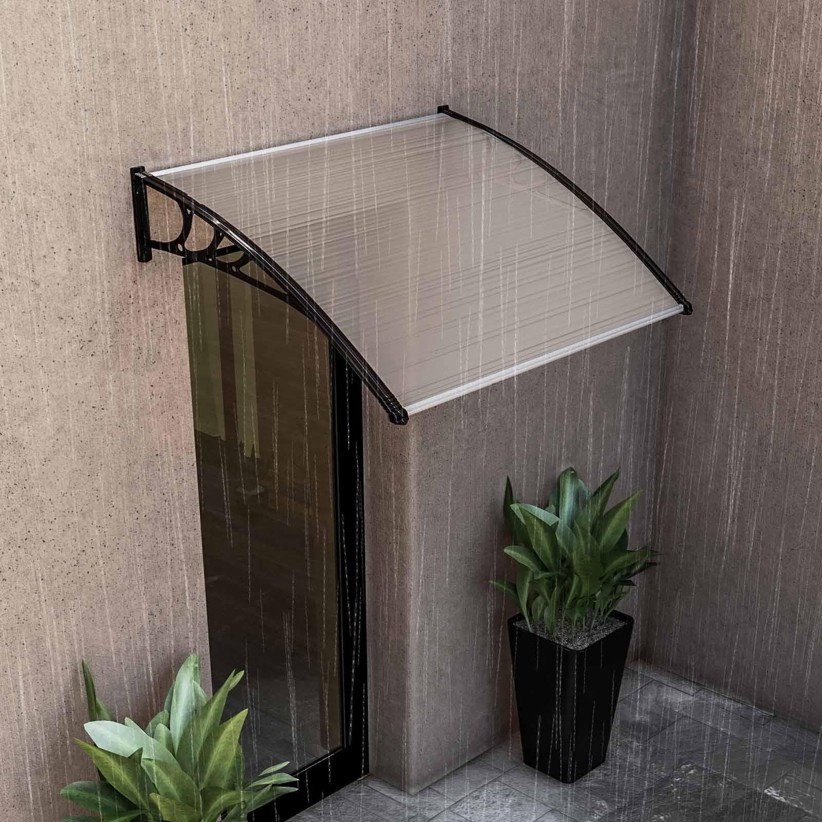 Pensilina 120x100 cm struttura nera copertura satinata - Sirocco