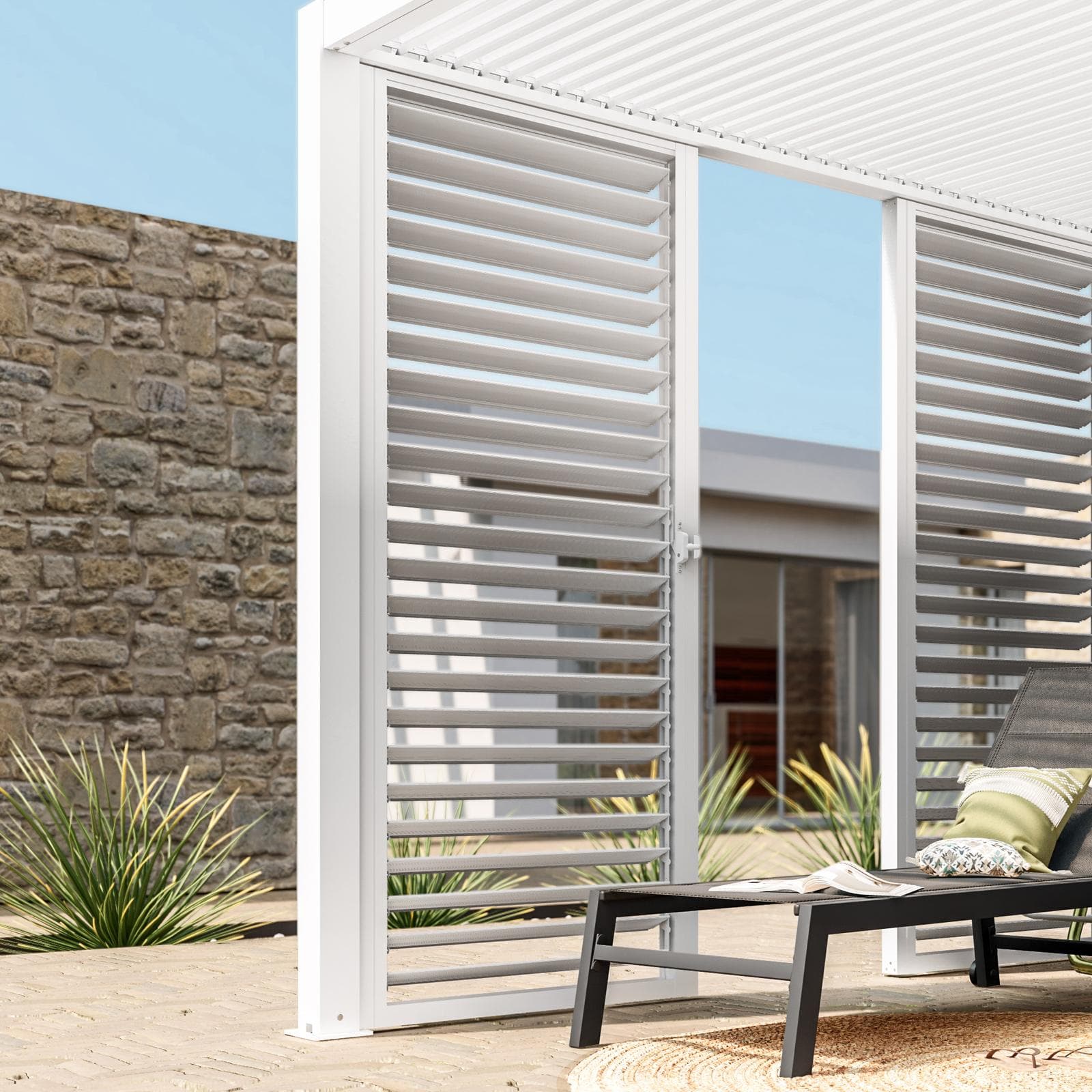 Persiana laterale 1 m per gazebo bioclimatico bianco