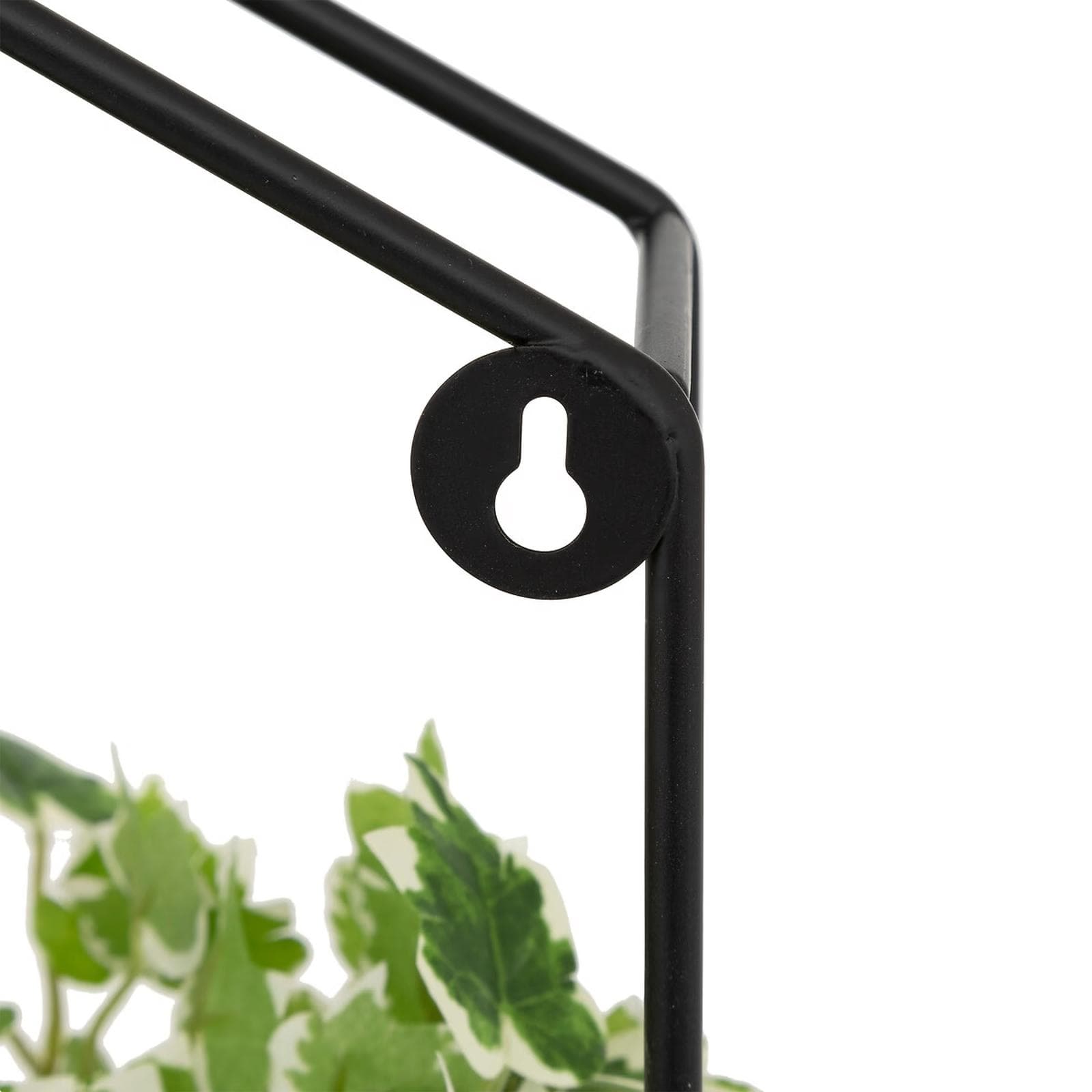 Pianta artificiale sospesa 35h cm con vaso in acciaio nero