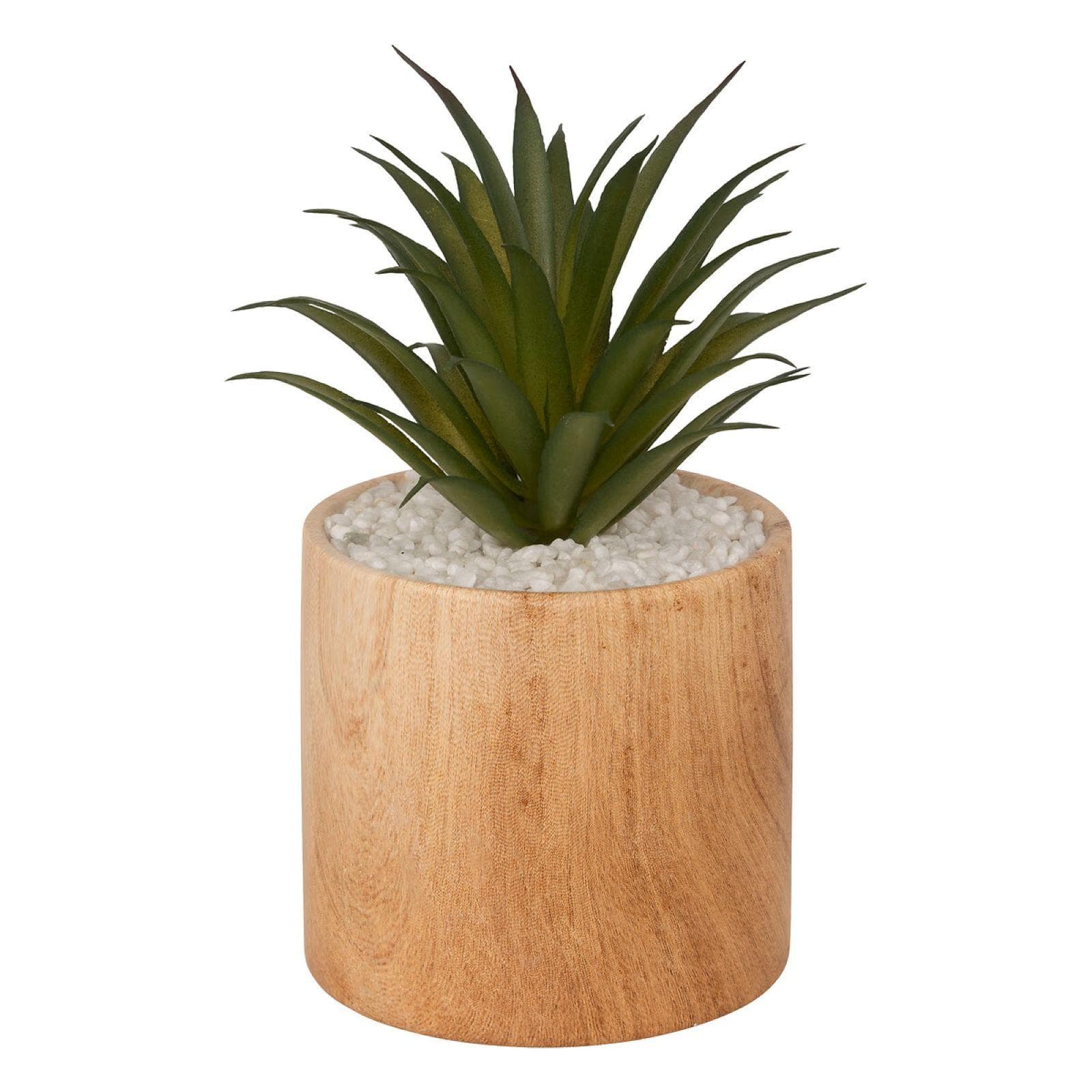 Pianta grassa artificiale 18h cm in vaso di ceramica effetto legno
