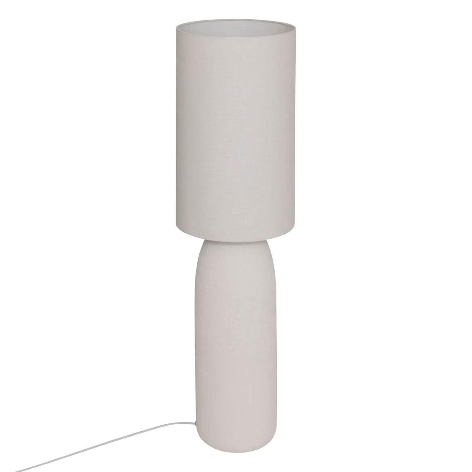 Piantana 111h cm in ceramica e tessuto bianco