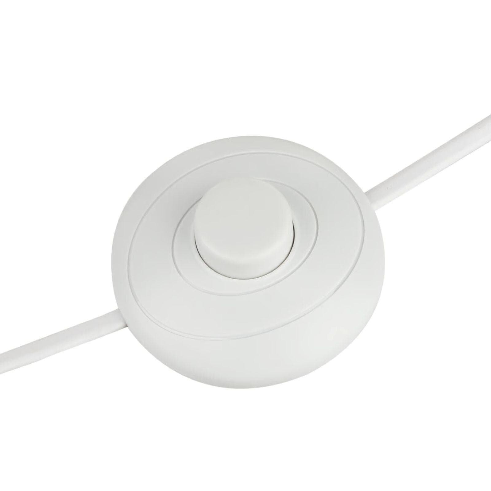 Piantana 156h cm in legno di pino e paralume in lino bianco