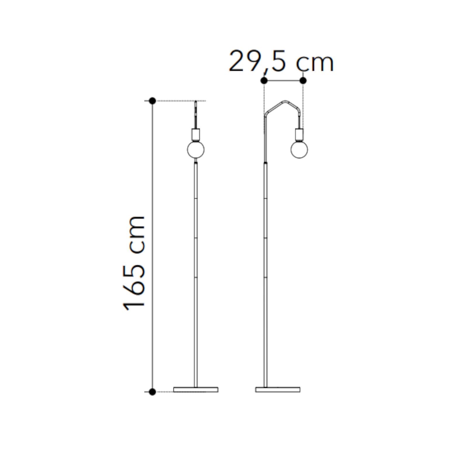Piantana 165 cm in metallo nero