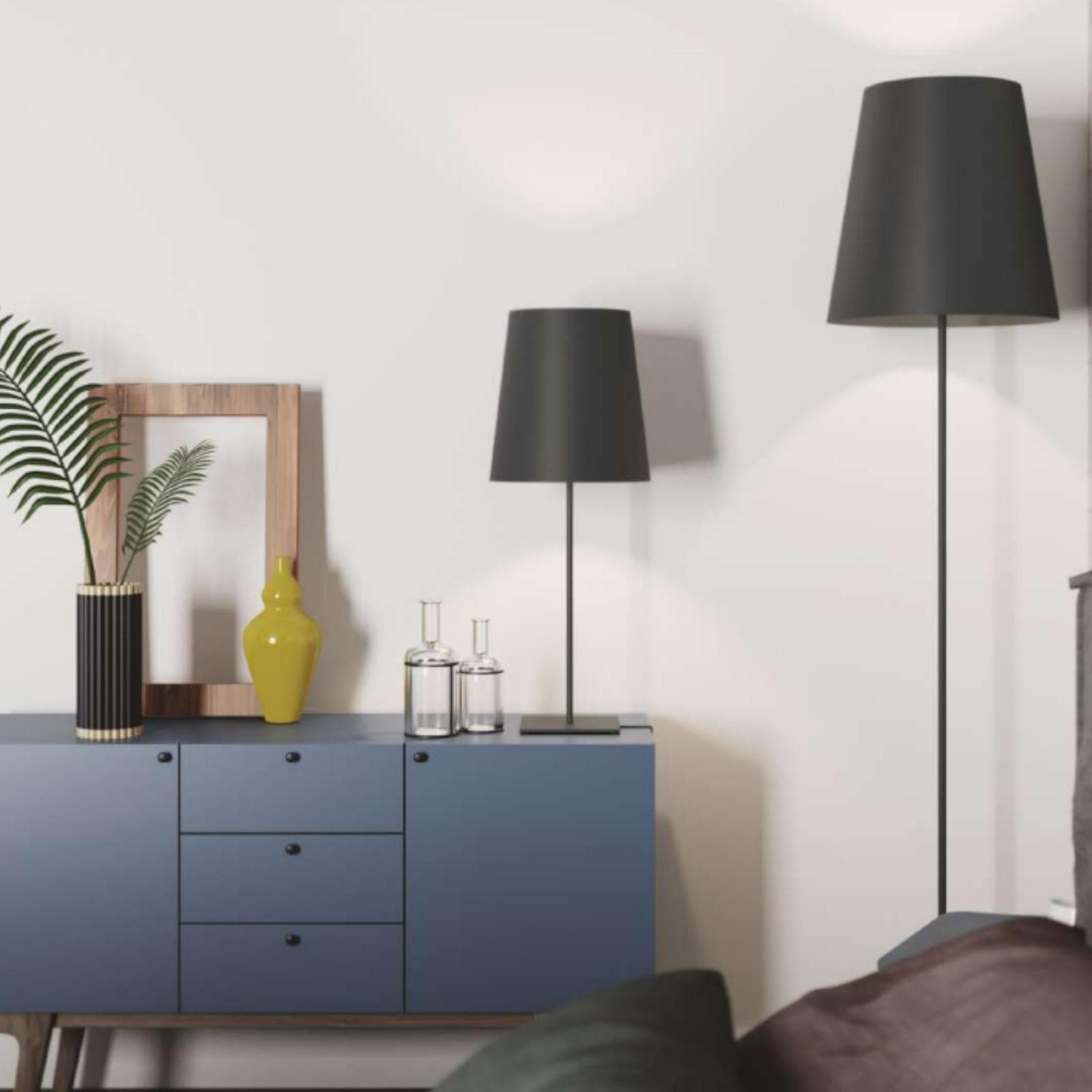 Piantana 34x155 cm in metallo nero