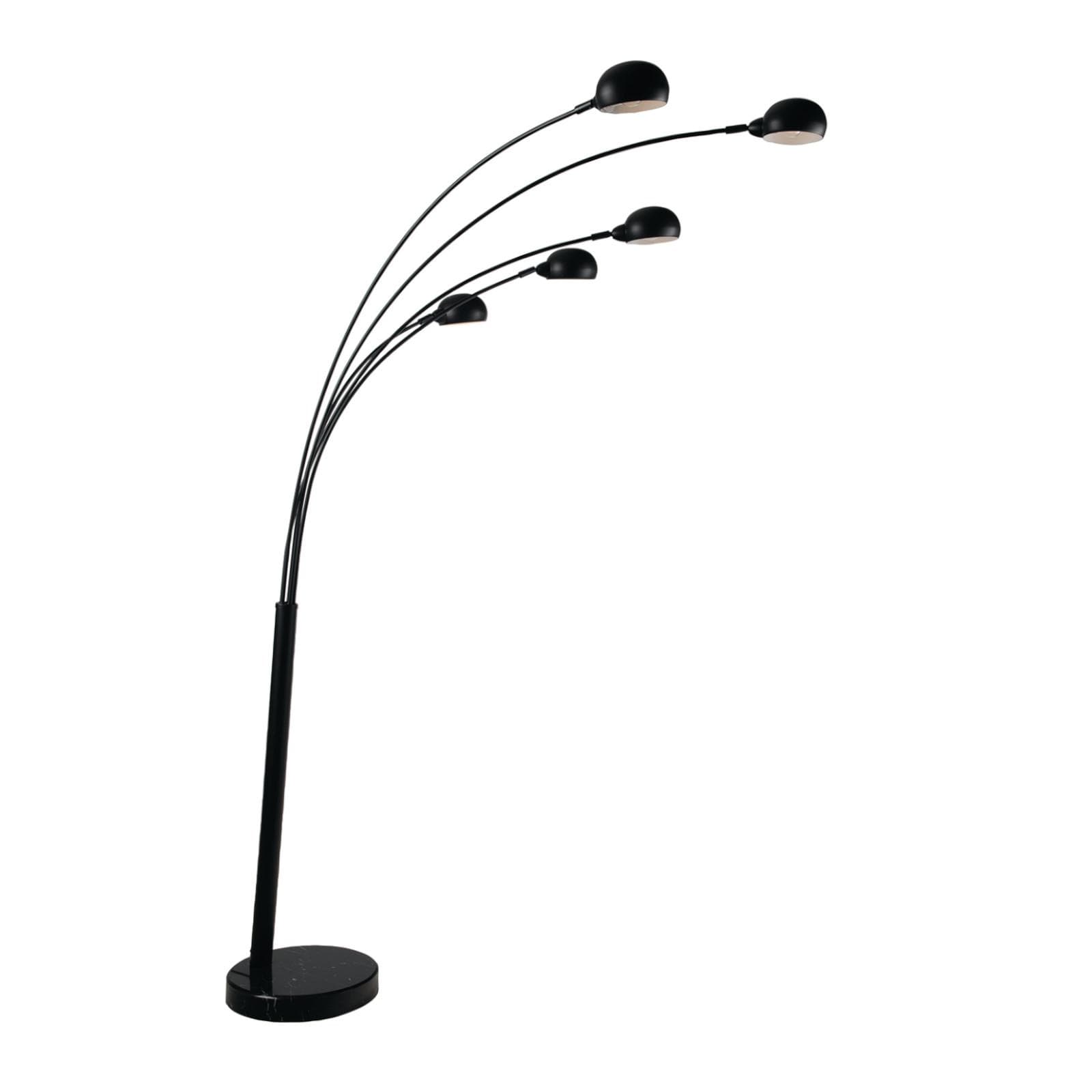 Piantana h219 cm in metallo nero e luci orientabili