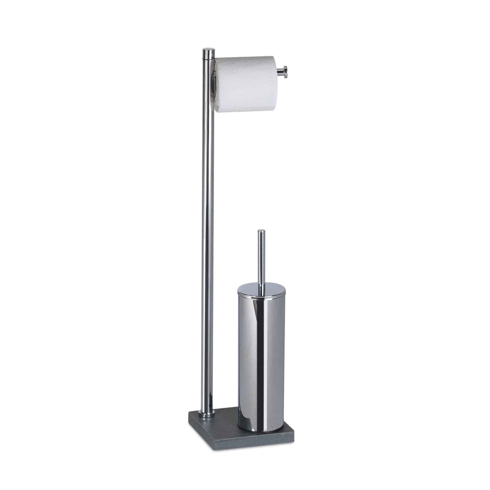 Piantana portarotolo e scopino acciao inox grigio - Trilly di Gedy