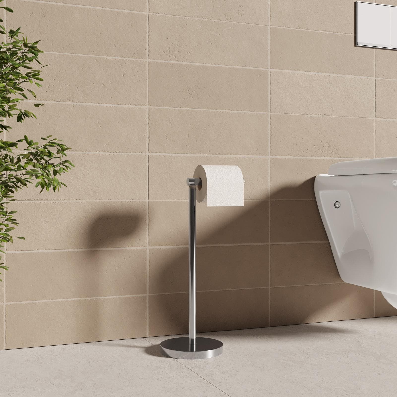 Piantana portarotolo in acciaio inox cromo - Bailey