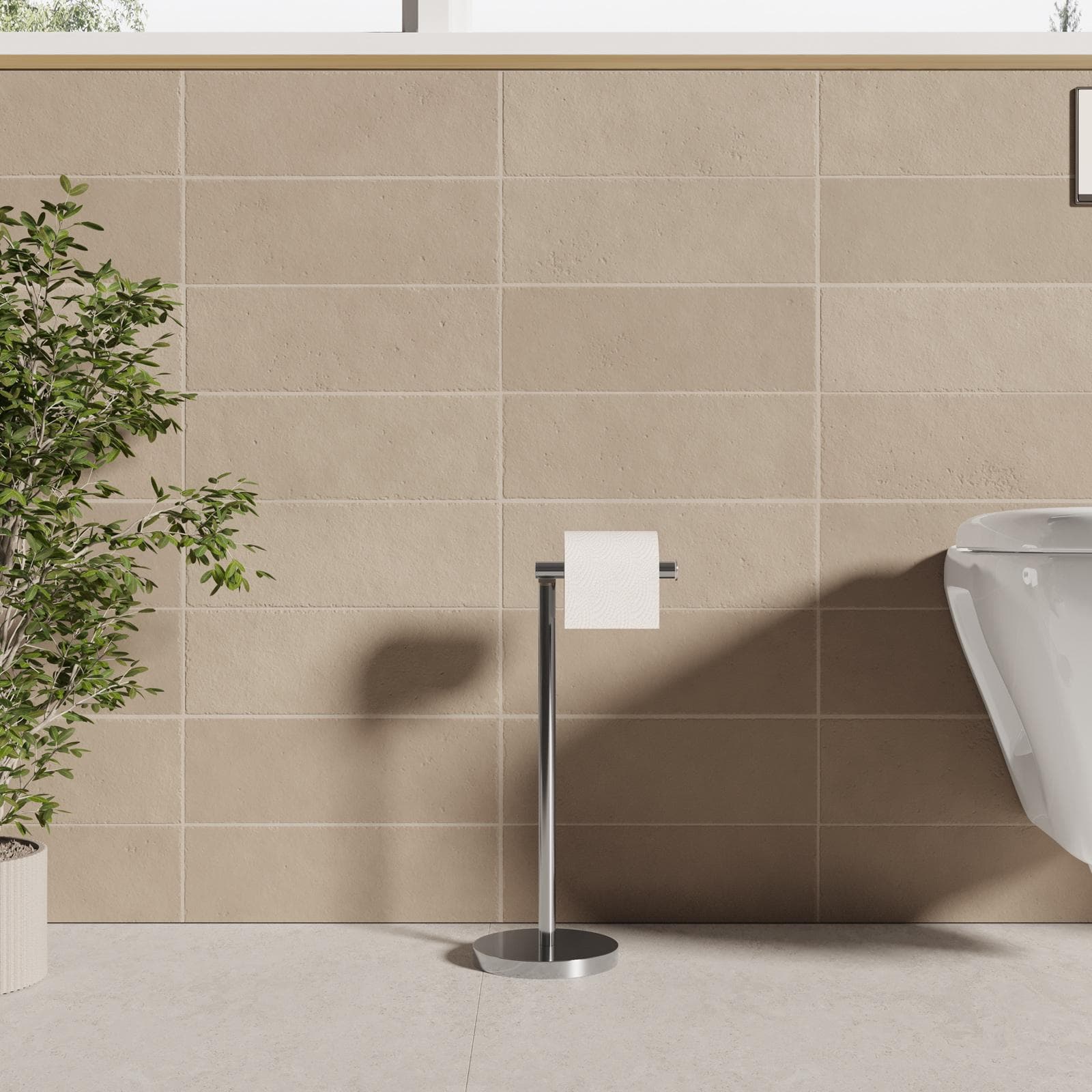 Piantana portarotolo in acciaio inox cromo - Bailey