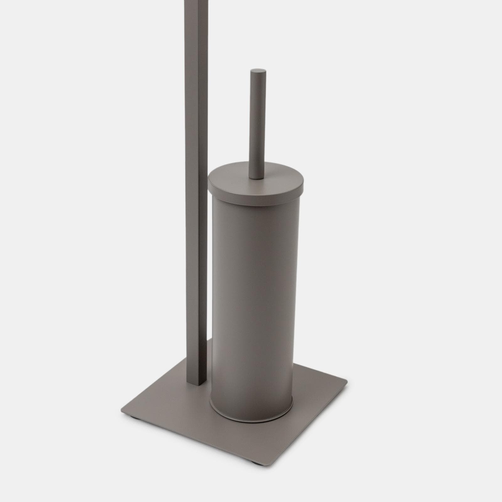 Piantana portascopino in acciaio inox tortora opaco - Clover