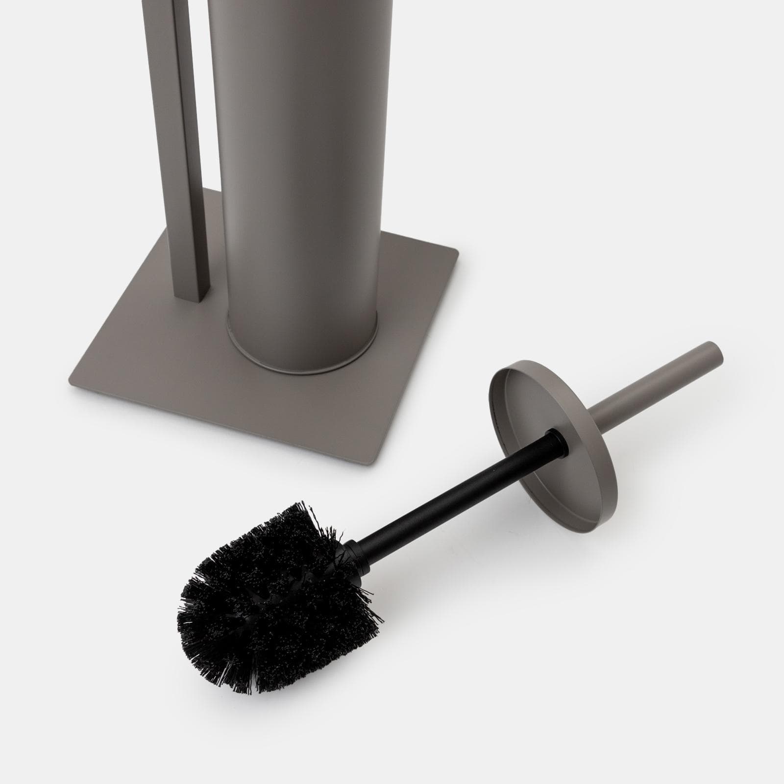 Piantana portascopino in acciaio inox tortora opaco - Clover