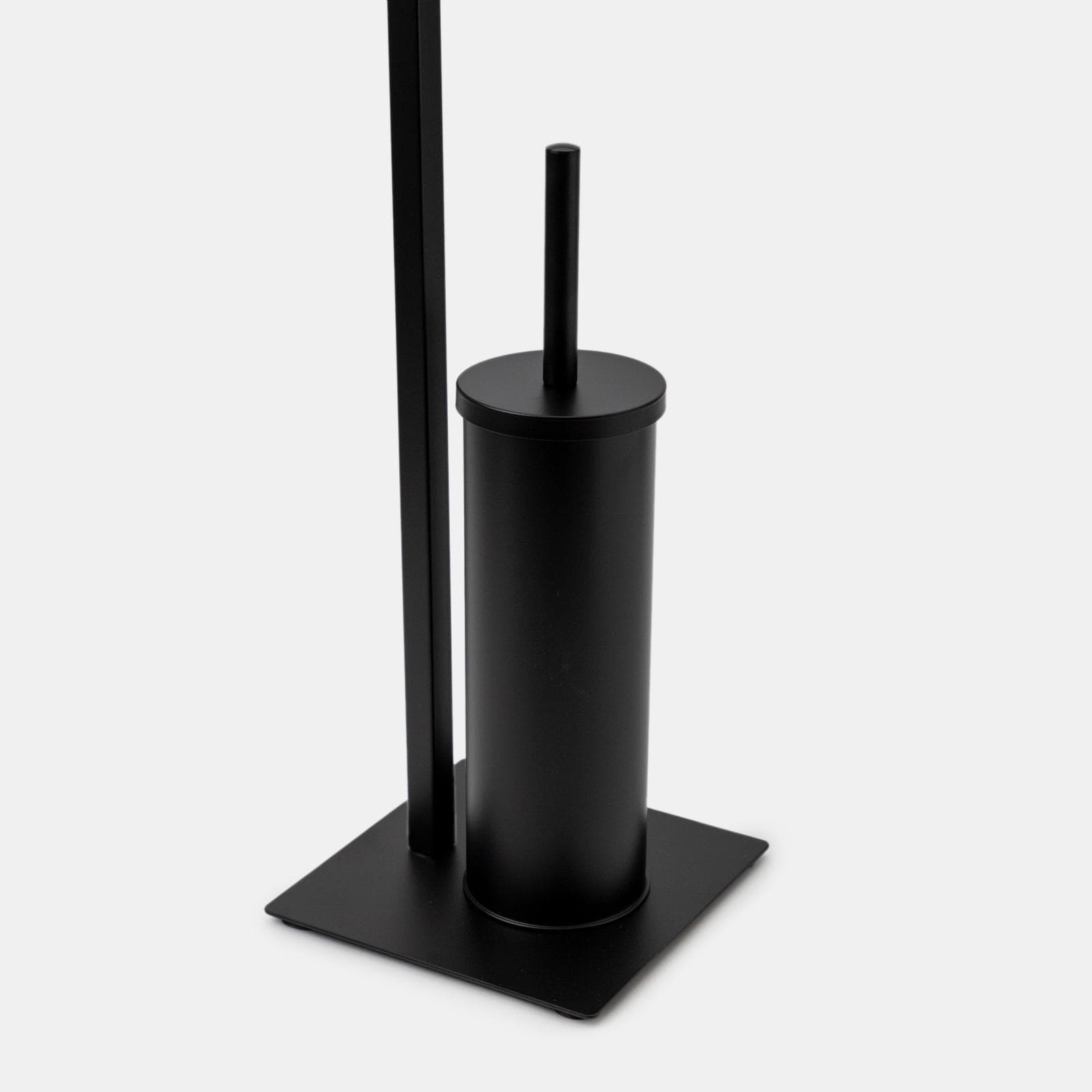 Piantana portarotolo e portascopino in acciaio inox nero opaco - Clover