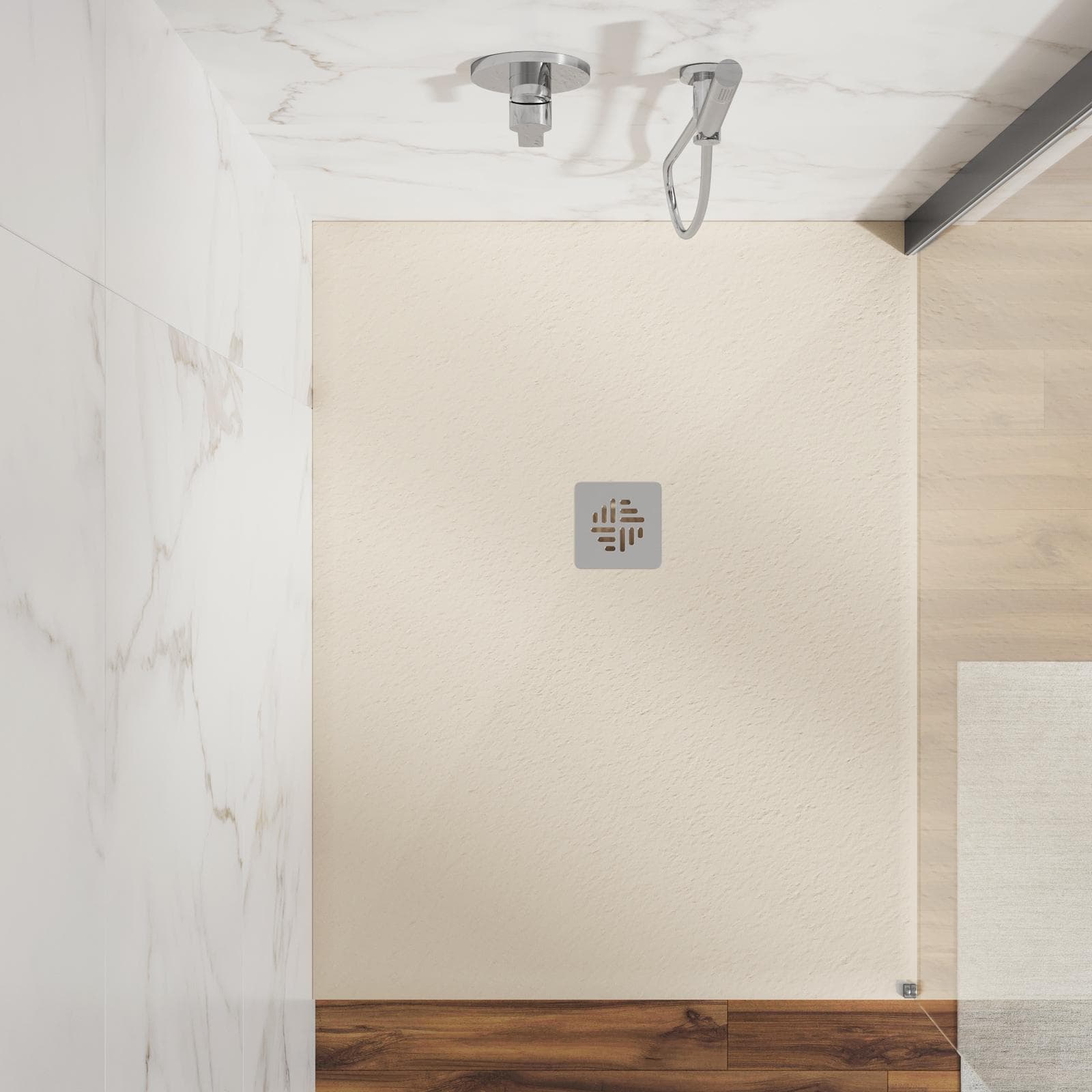 Piatto doccia 100 X 110 cm effetto pietra riducibile sabbia - Nalos