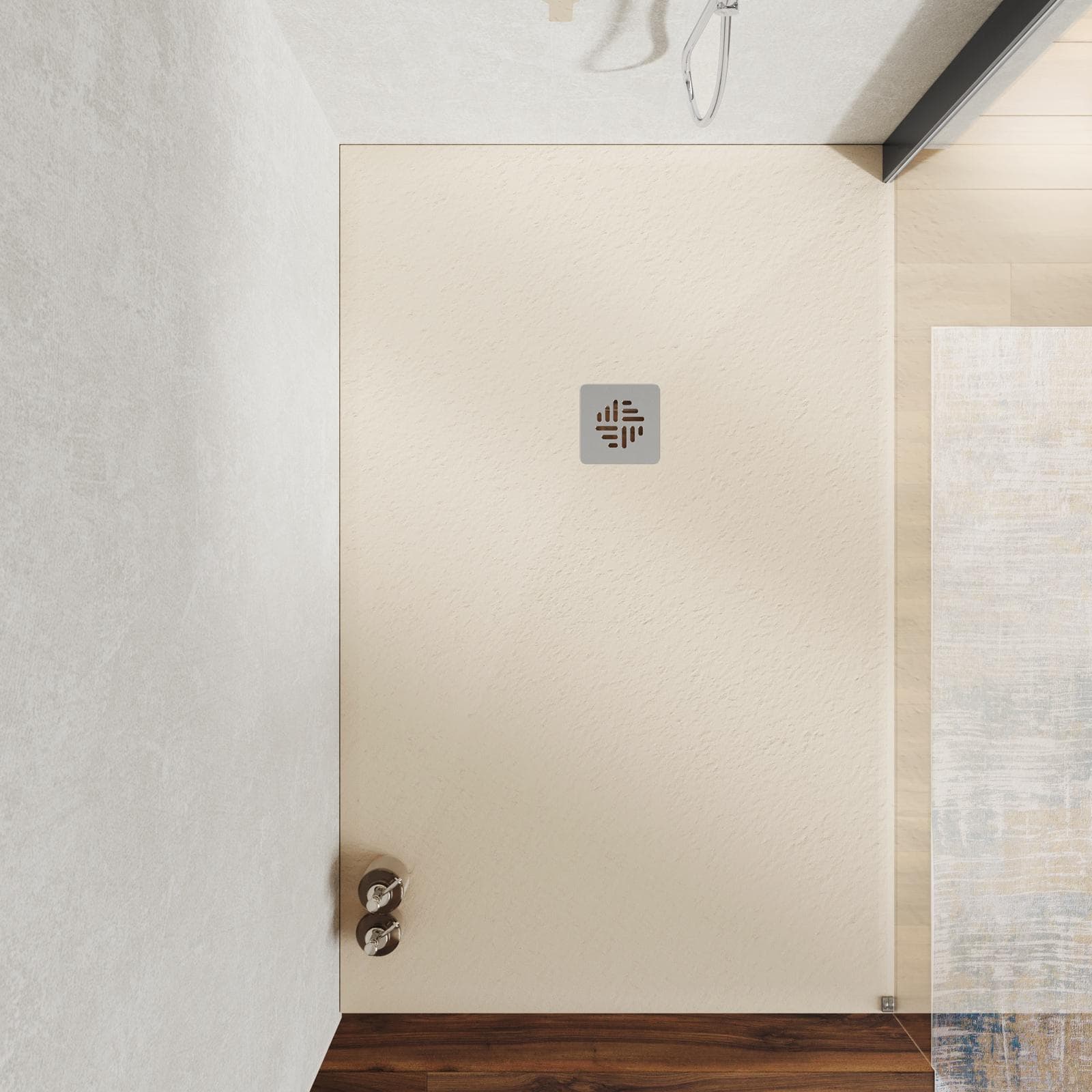 Piatto doccia 100 X 140 cm effetto pietra riducibile sabbia - Nalos