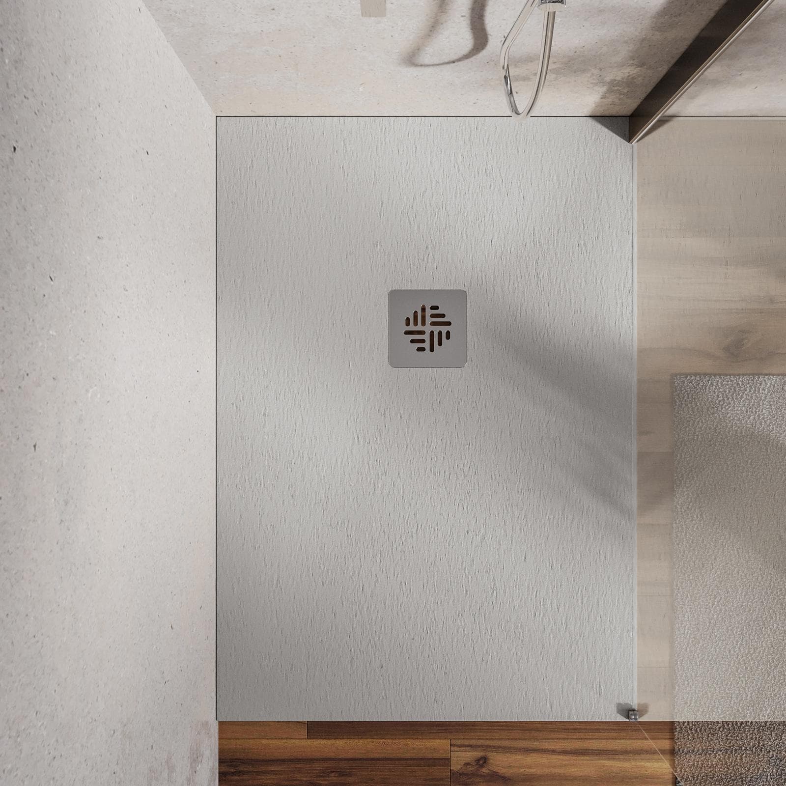 Piatto doccia 70 X 110 cm effetto pietra riducibile grigio - Nalos