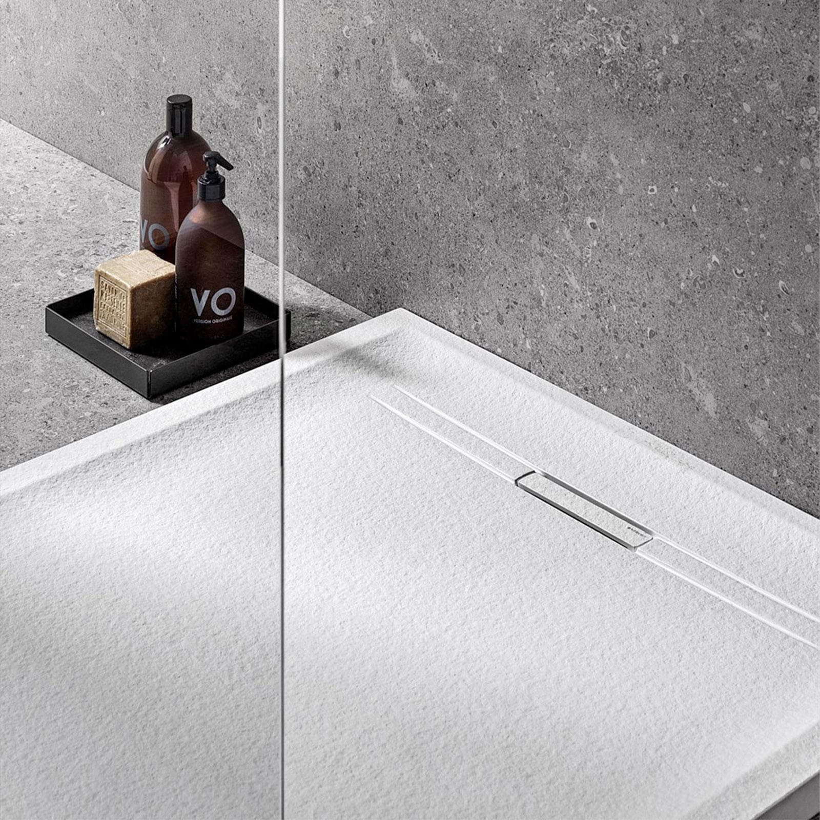Piatto doccia 80x120 effetto pietra bianco Serie Sestra - Geberit