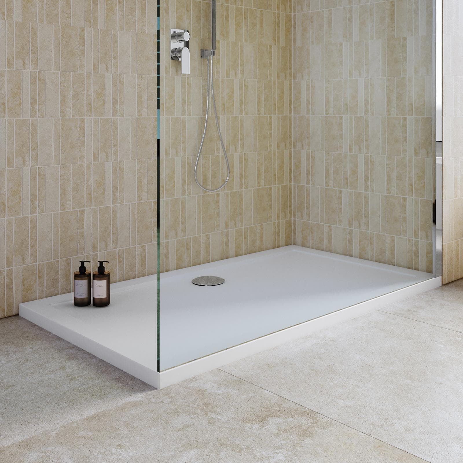 Piatto doccia 80x140 cm altezza 4 cm in resina - Zeke