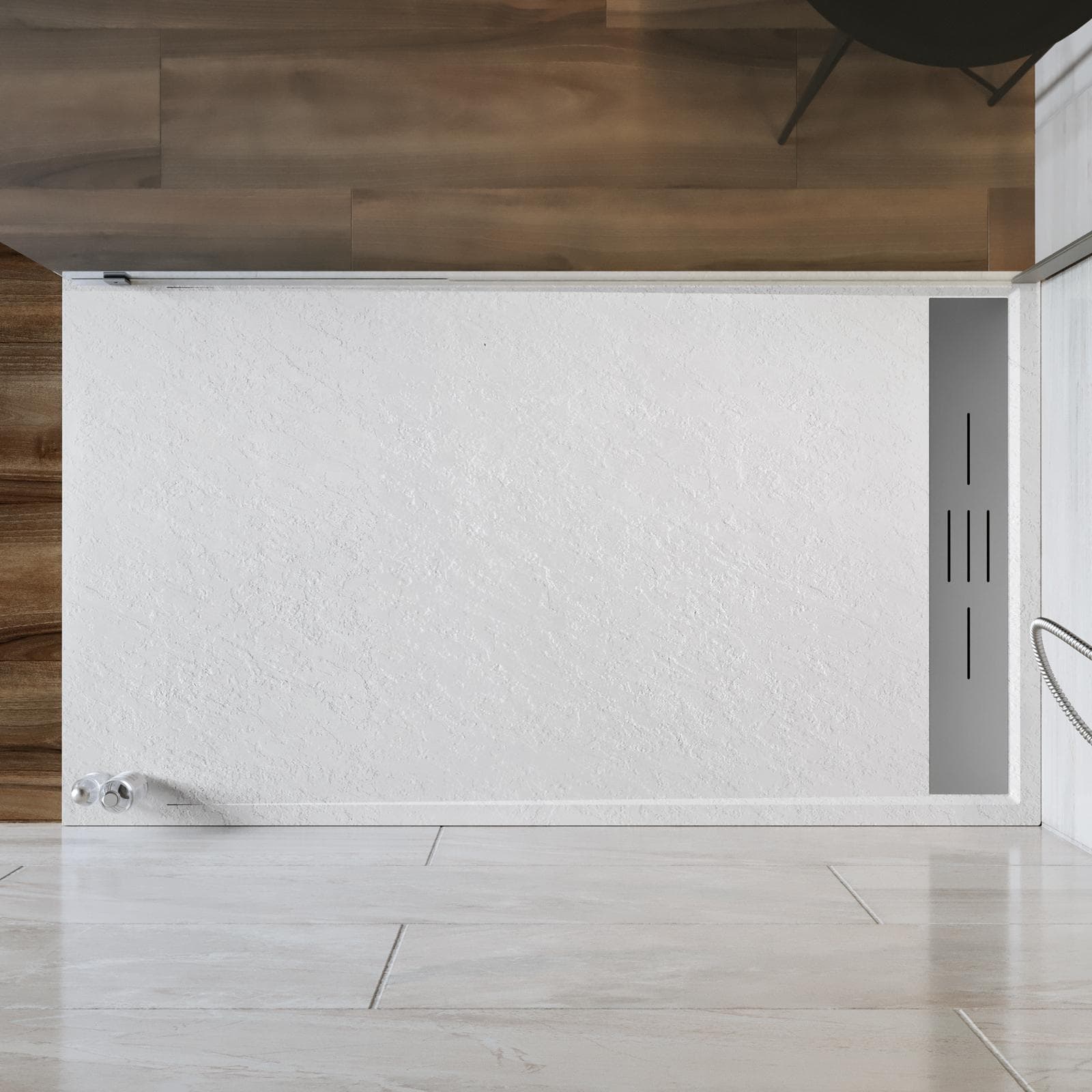 Piatto doccia 80x140 cm bianco effetto pietra riducibile - Trey