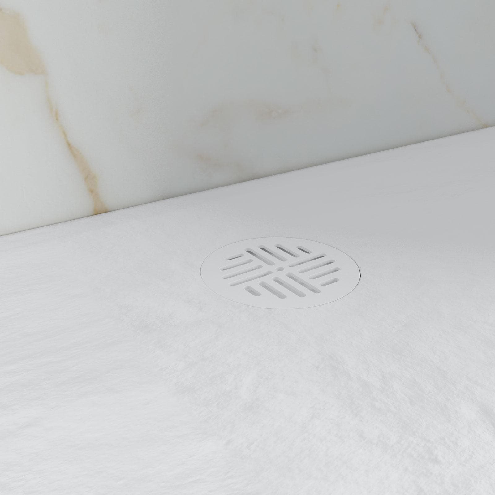 Piatto doccia 80x140x2h cm ultraslim in mineralmarmo bianco effetto pietra con copripiletta doubleface - Air
