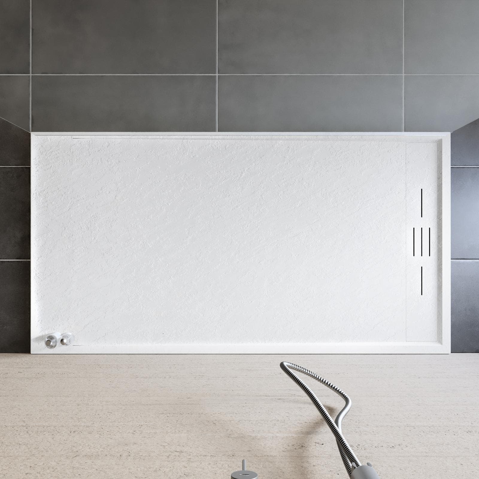 Piatto doccia 80x150 cm bianco effetto pietra riducibile - Block