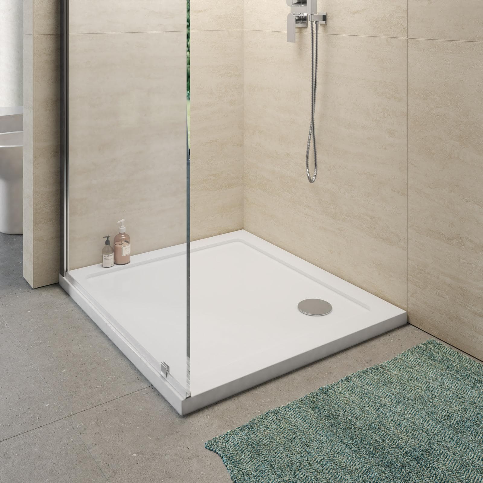 Piatto doccia 80x90 cm ultrapiatto altezza 3,5 cm in policril - Prist