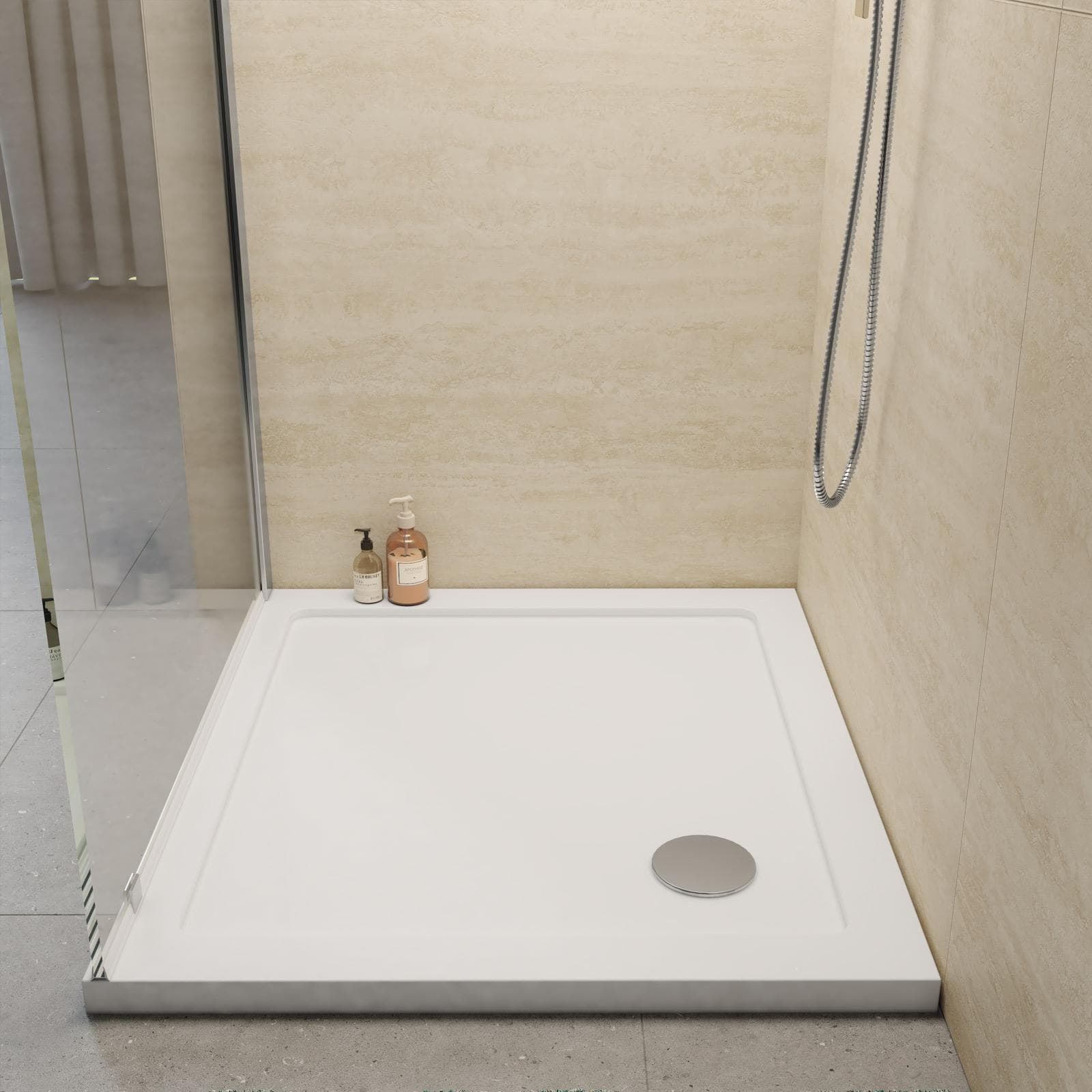 Piatto doccia 80x90 cm ultrapiatto altezza 3,5 cm in policril - Prist