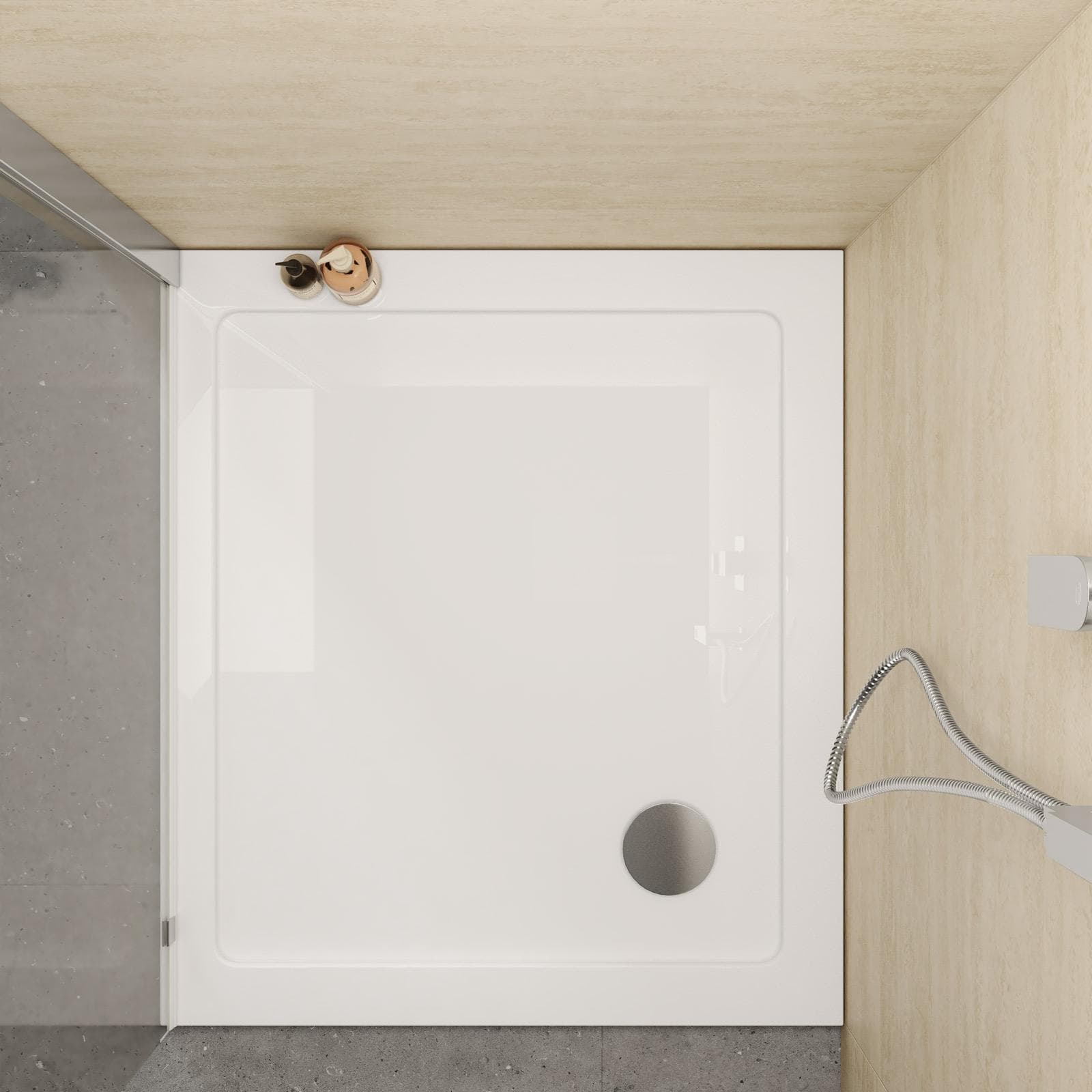 Piatto doccia 80x90 cm ultrapiatto altezza 3,5 cm in policril - Prist