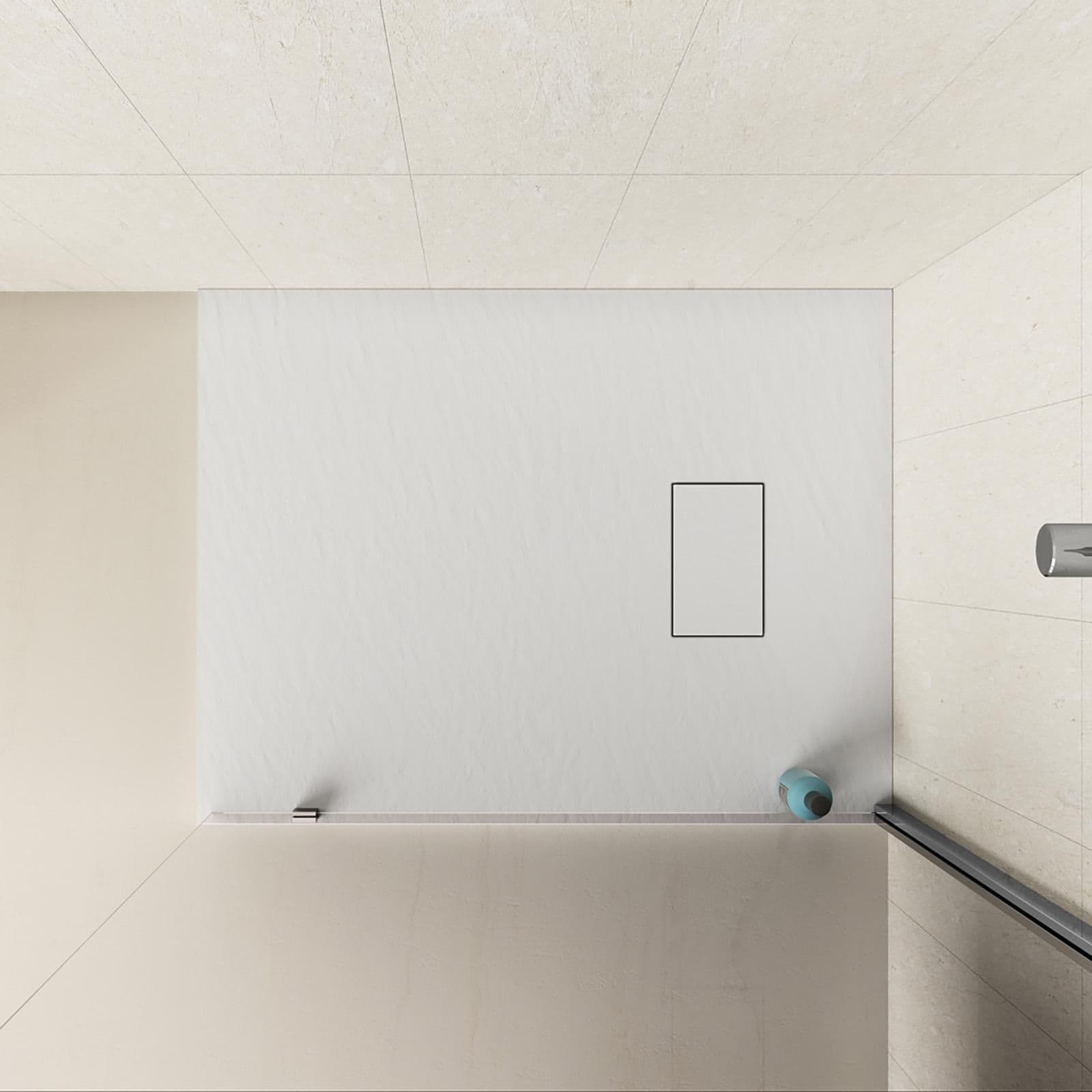 Piatto doccia 90x70 cm ultraslim riducibile bianco effetto pietra - Rok
