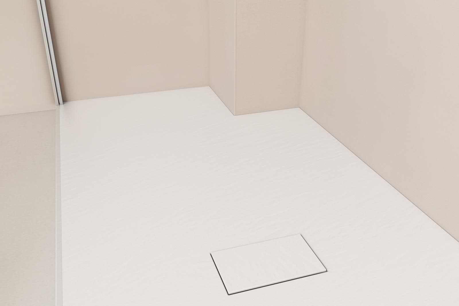 Piatto doccia 90x70 cm ultraslim riducibile bianco effetto pietra - Rok