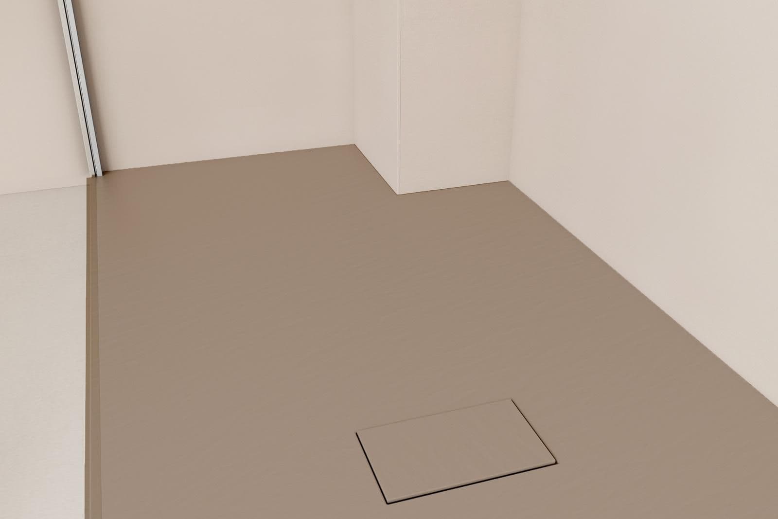 Piatto doccia 100x70 cm ultraslim riducibile cappuccino effetto pietra - Rok