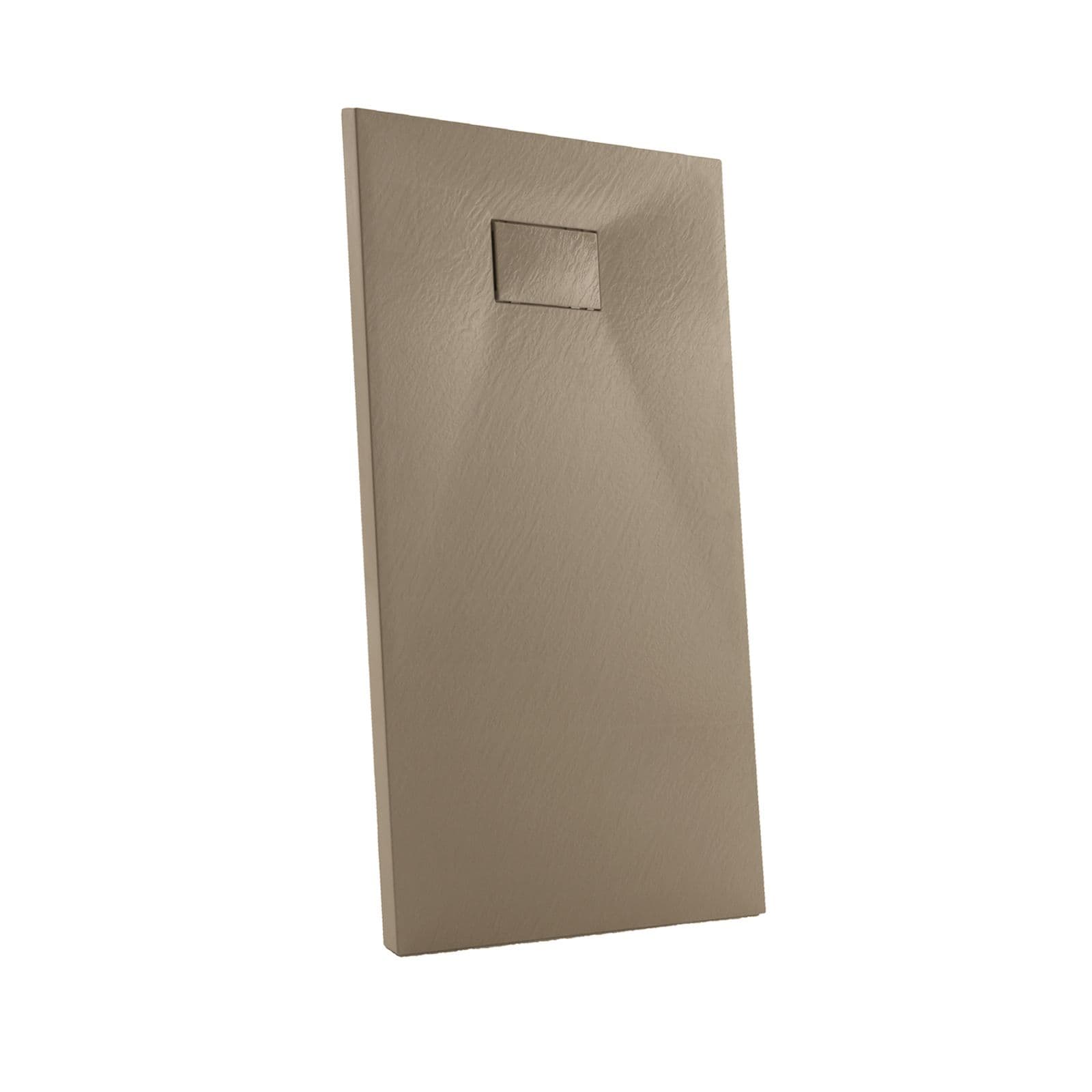 Piatto doccia 170x80 cm ultraslim riducibile cappuccino effetto pietra - Rok