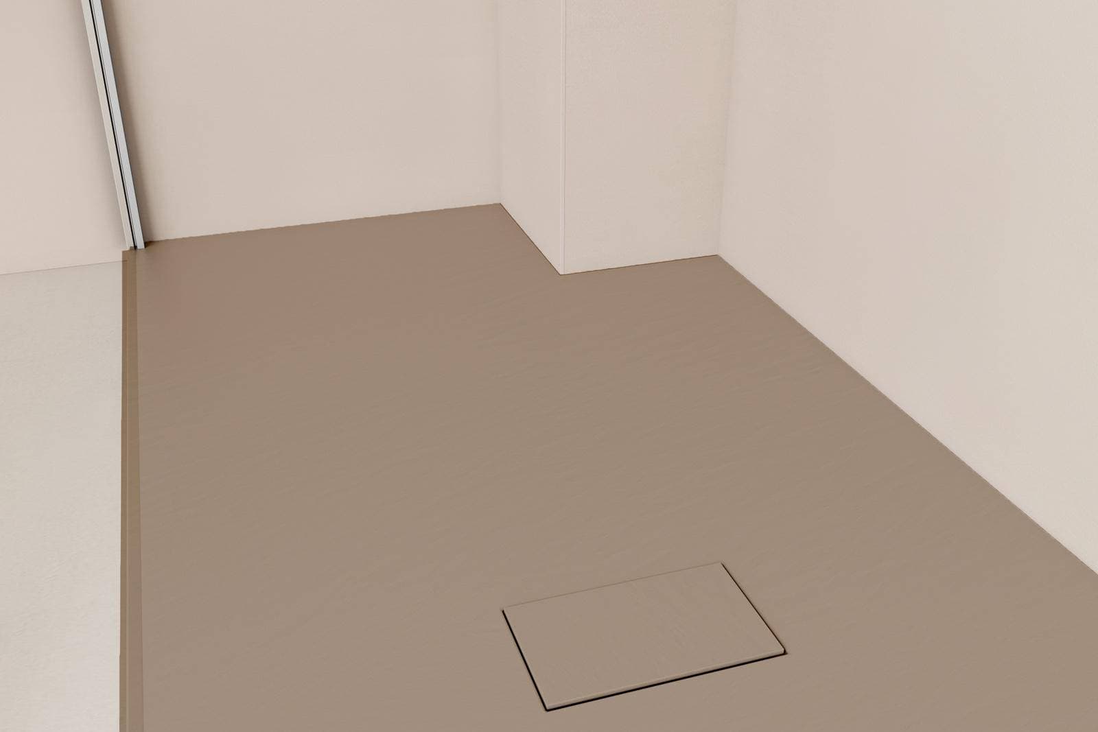 Piatto doccia 120x90 cm ultraslim riducibile cappuccino effetto pietra - Rok