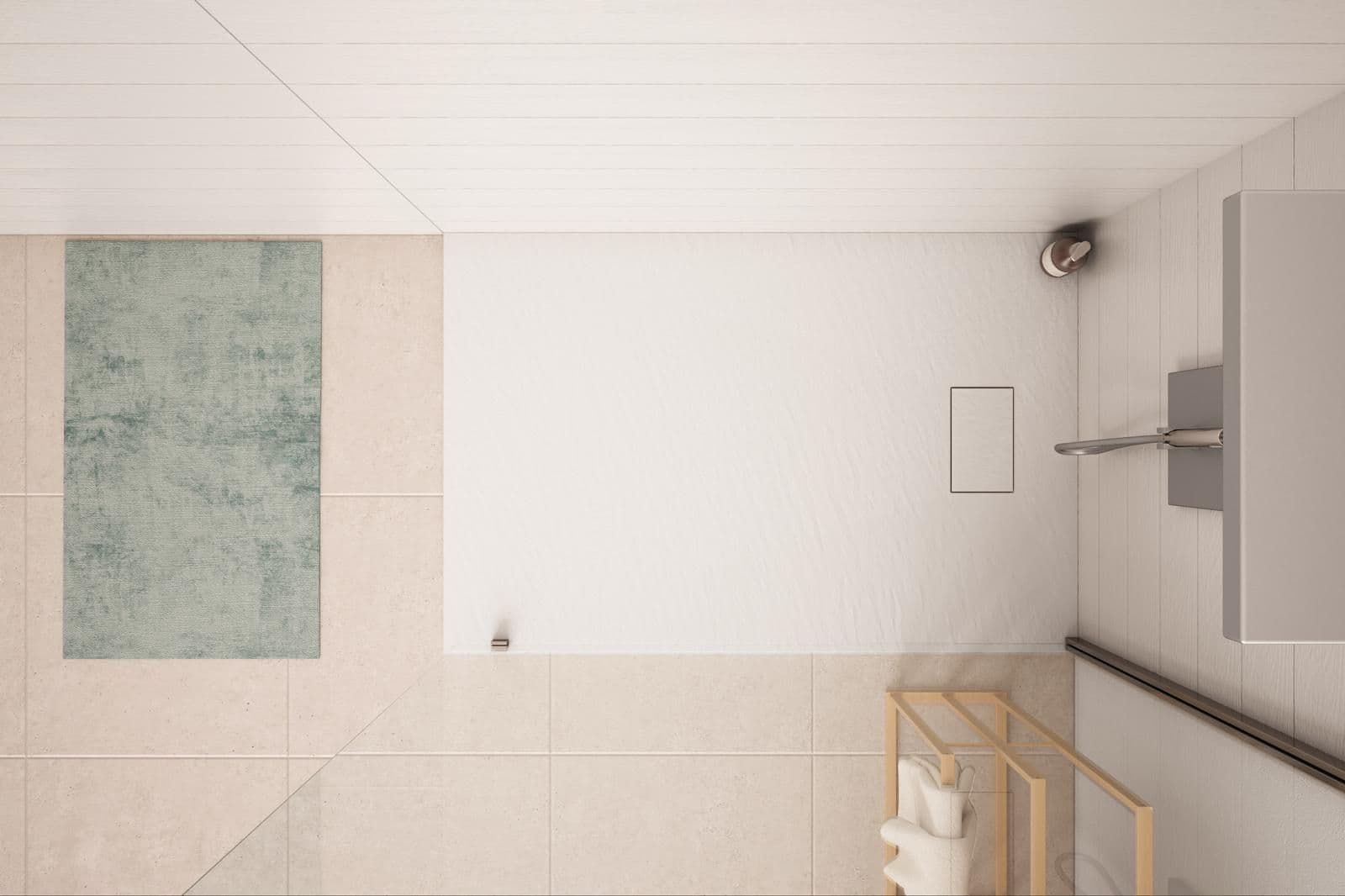 Piatto doccia 120x80 cm ultraslim riducibile bianco effetto pietra - Rok