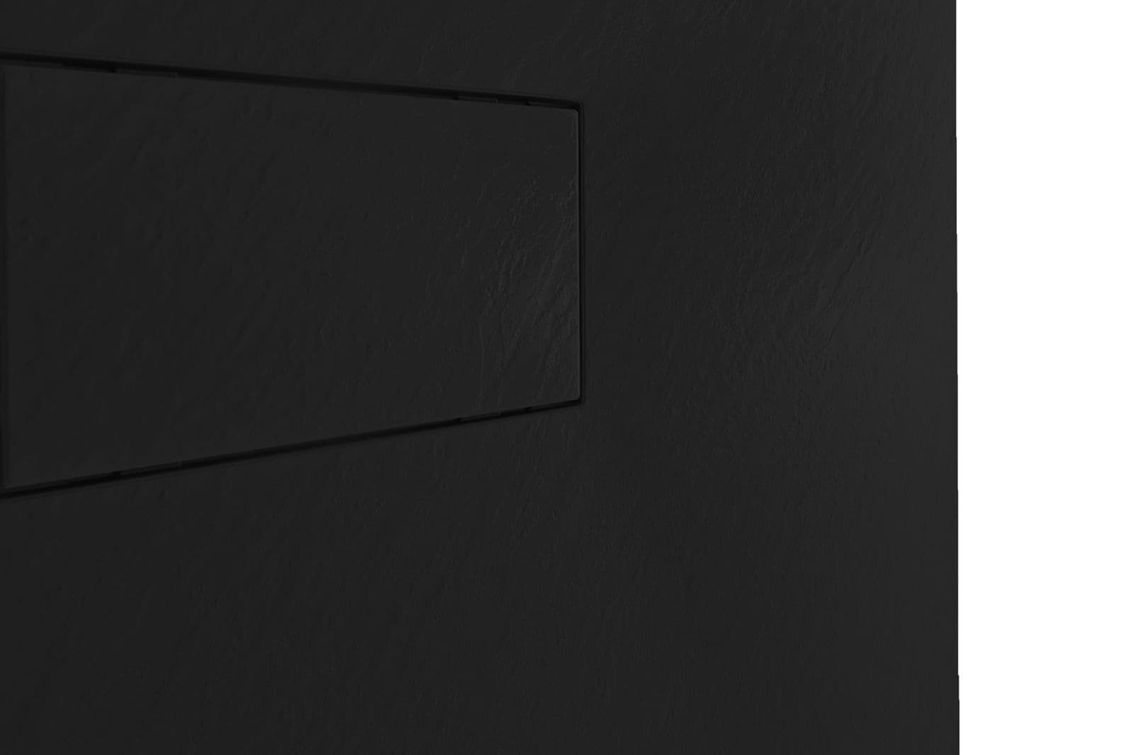 Piatto doccia 120x90 cm ultraslim riducibile nero effetto pietra - Rok