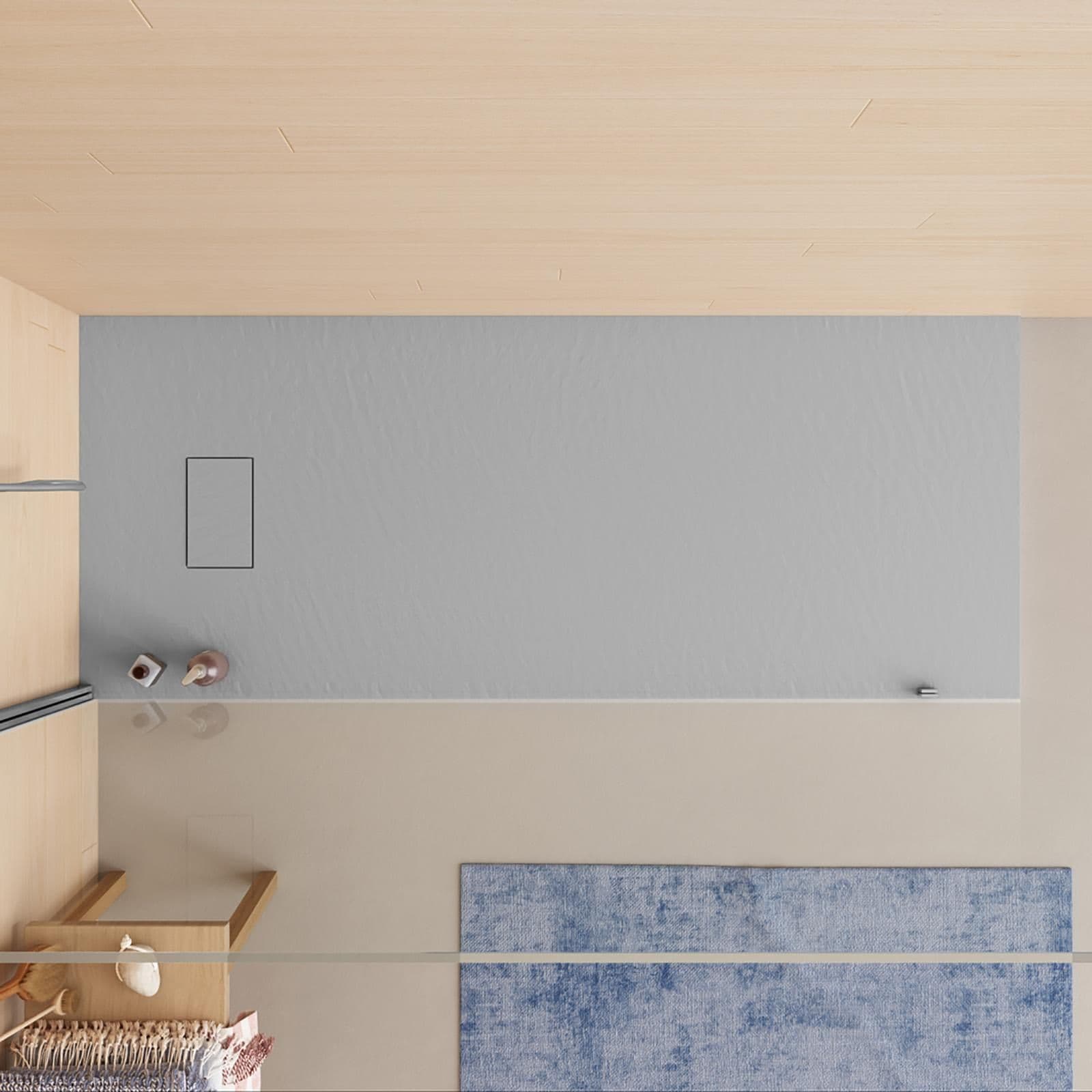 Piatto doccia 160x70 cm ultraslim riducibile grigio effetto pietra - Rok
