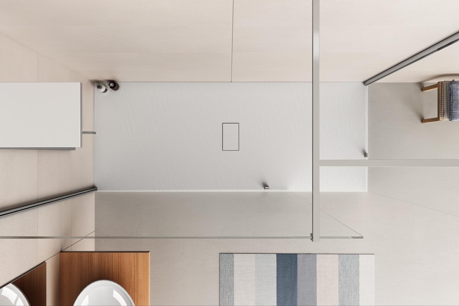 Piatto doccia 200x80 cm ultraslim riducibile bianco effetto pietra - Rok