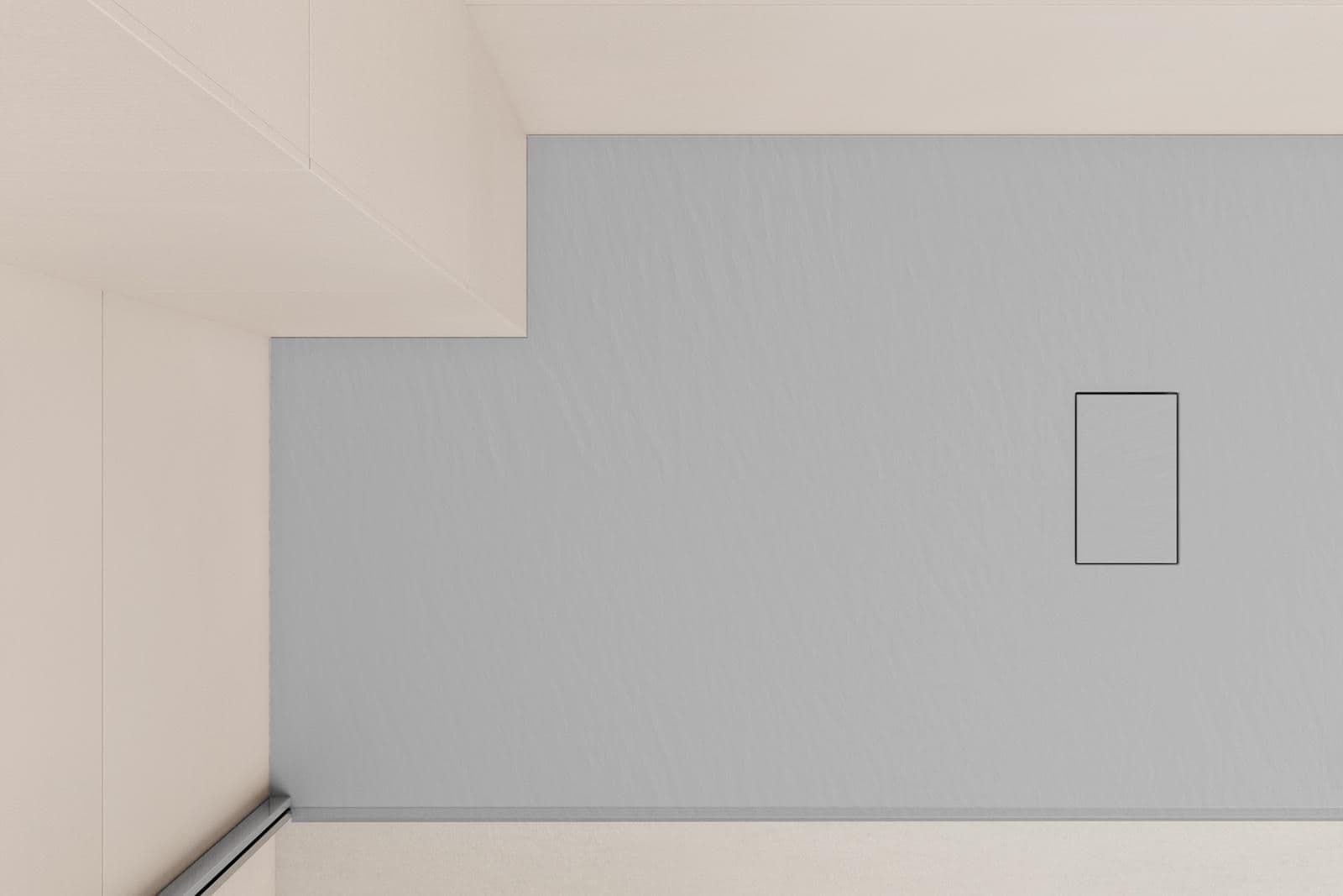 Piatto doccia 140x70 cm ultraslim riducibile grigio effetto pietra - Rok