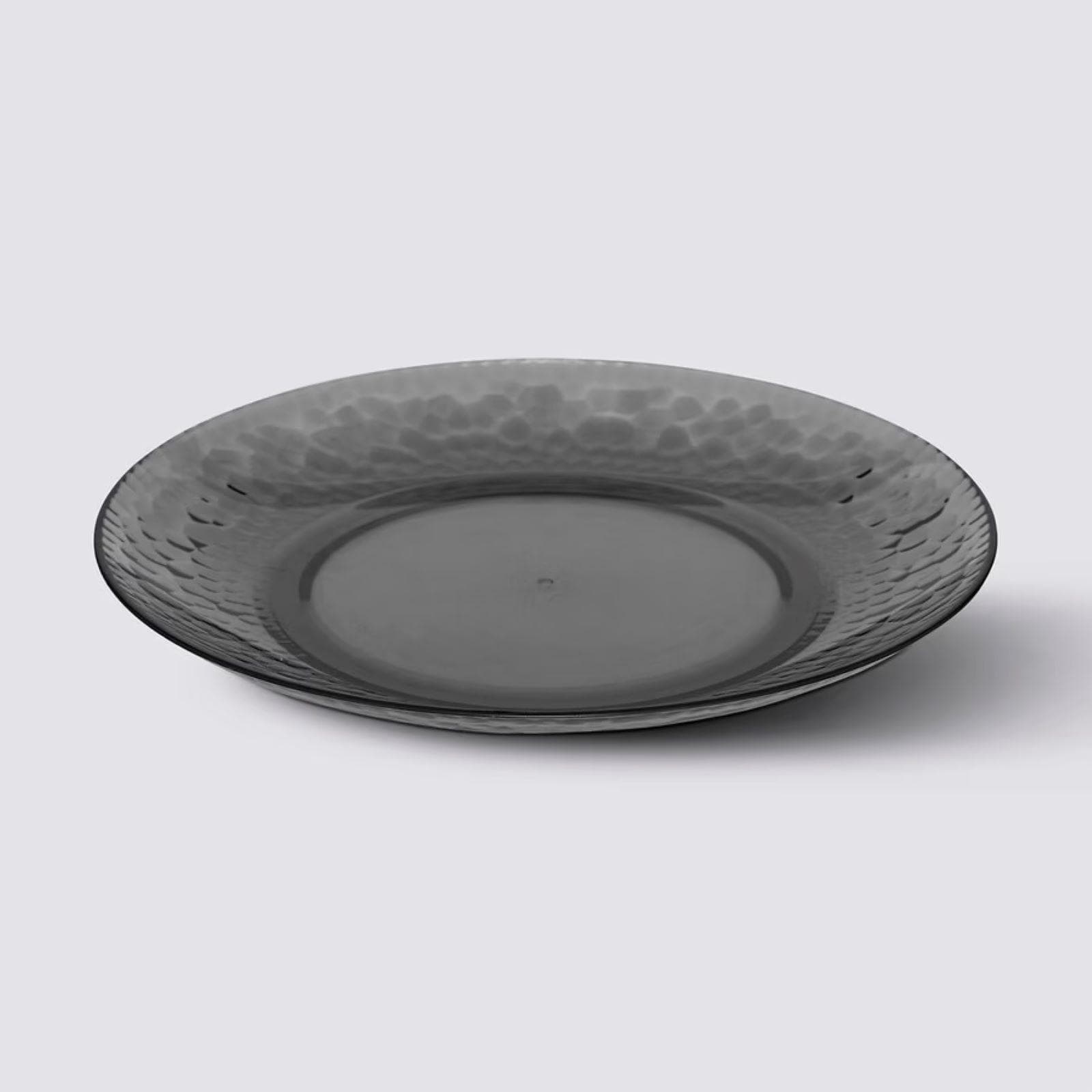 Piatto rotondo 20 cm grigio trasparente - Kiruna