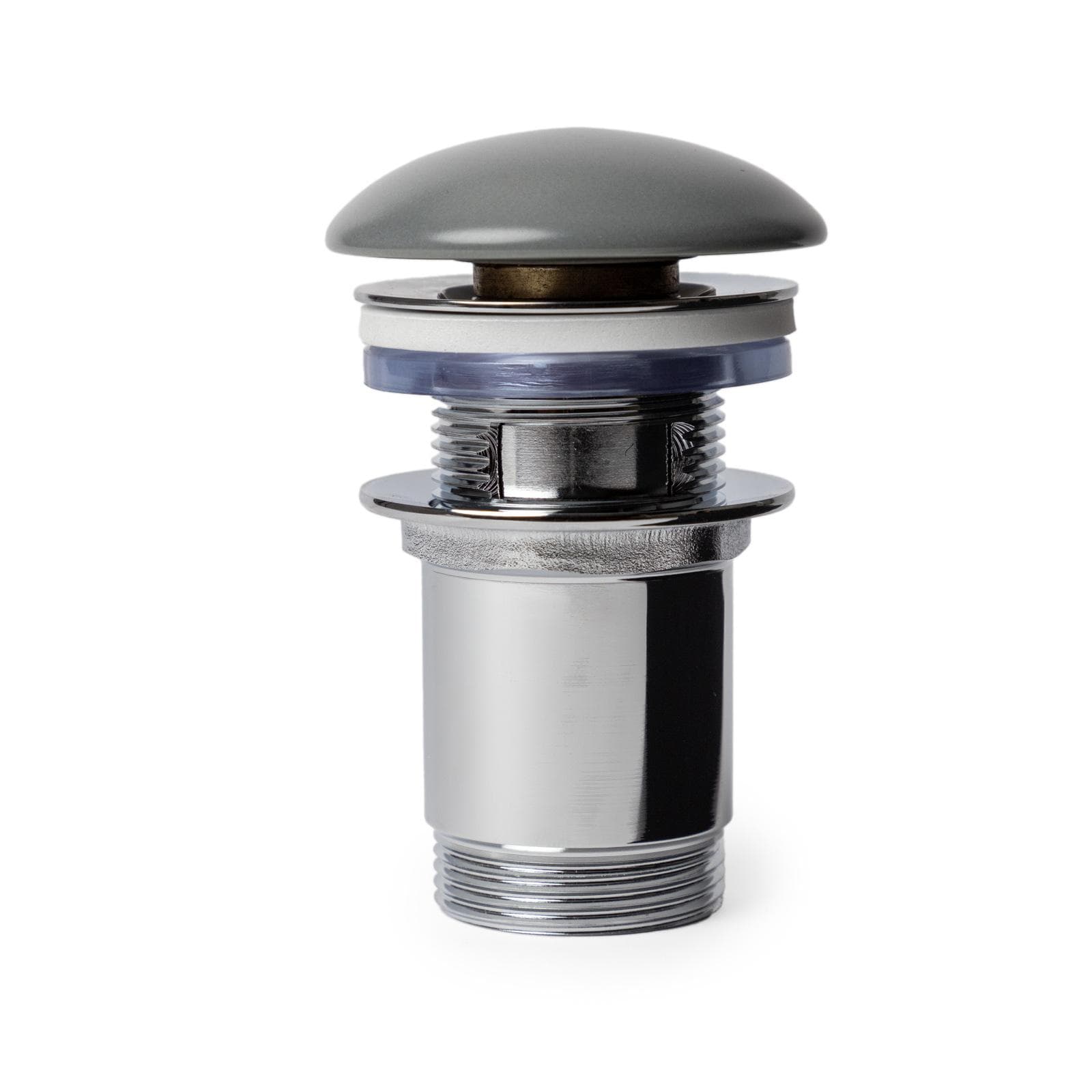 Piletta click-clack universale 8,5 h cm e tappo in ceramica grigio opaco