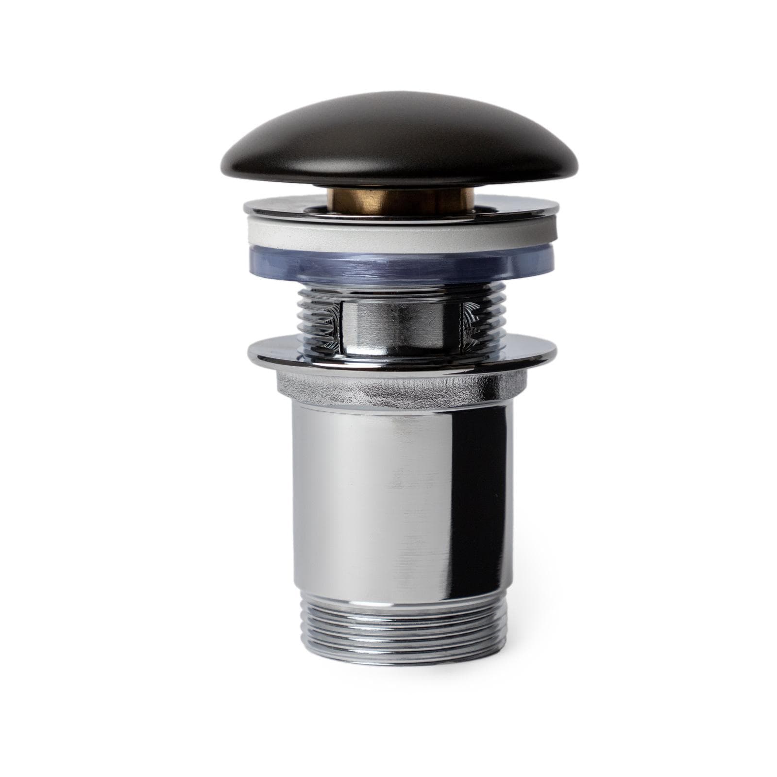 Piletta click-clack universale 8,5 h cm e tappo in ceramica nero opaco