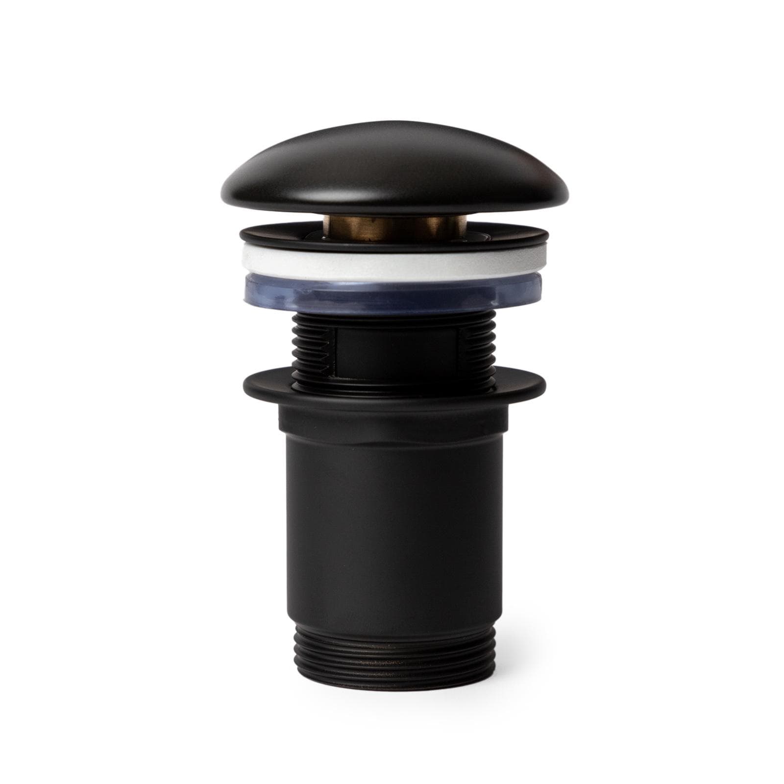 Piletta click-clack universale 8,5 h cm nero e tappo in ceramica nero opaco