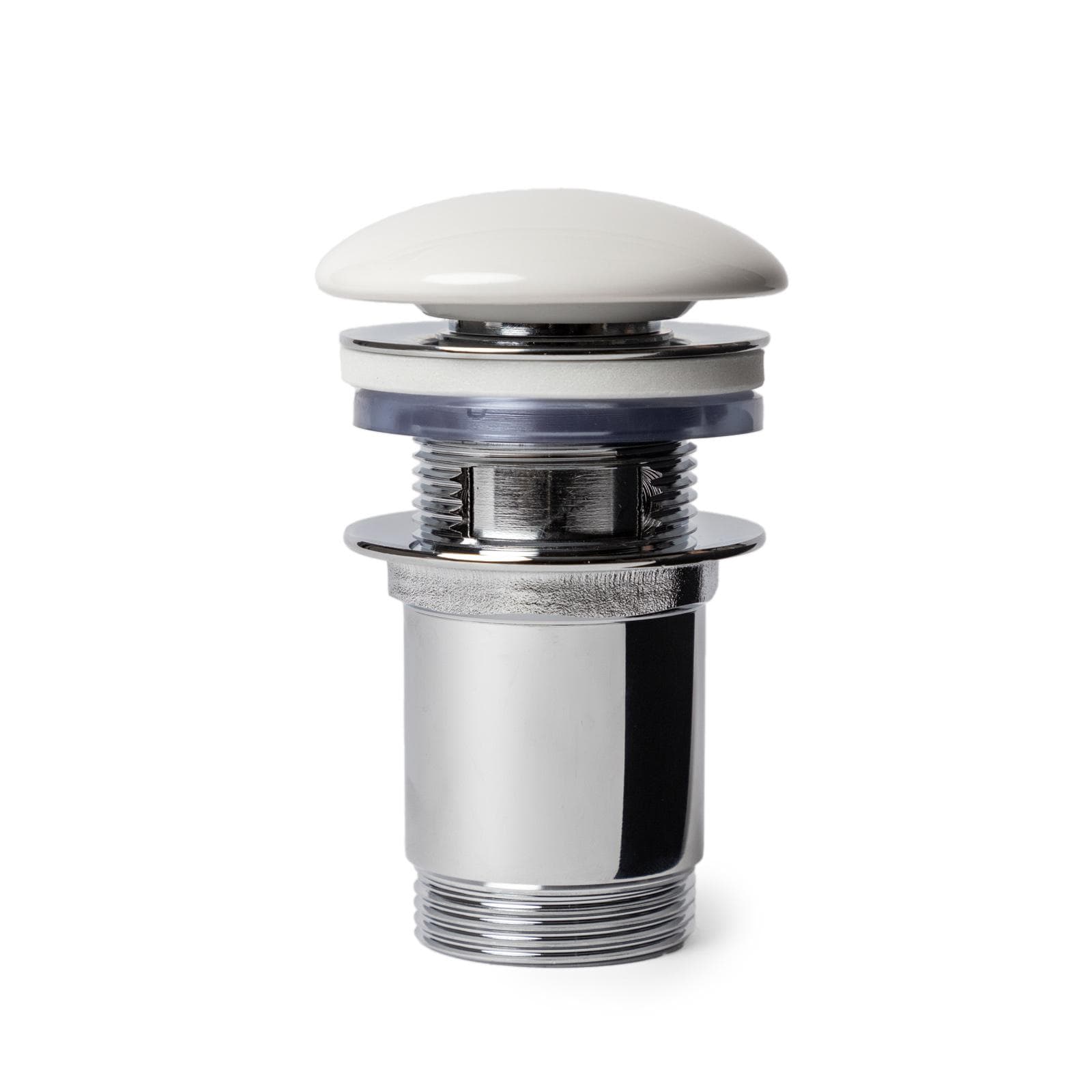 Piletta click-clack universale 8,5h cm con tappo in ceramica bianco