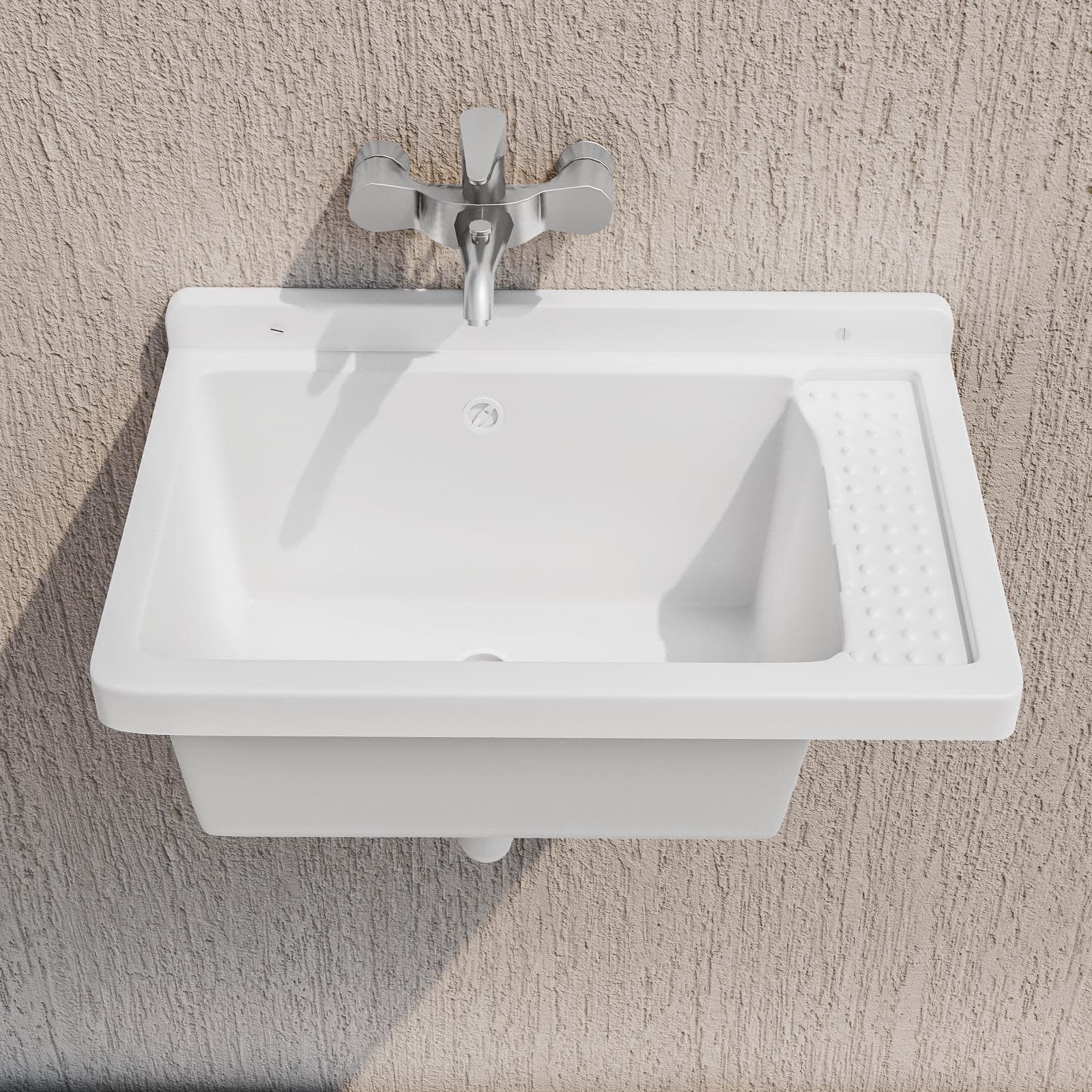 Pilozza da esterno 59x38 cm in polipropilene con kit d'installazione sifone e troppopieno