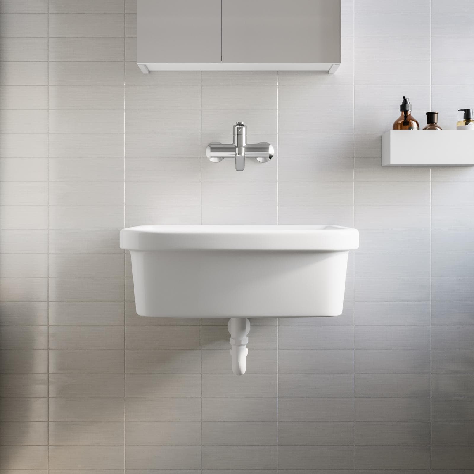 Pilozzo lavanderia 62,7x48,7 cm in ceramica bianco